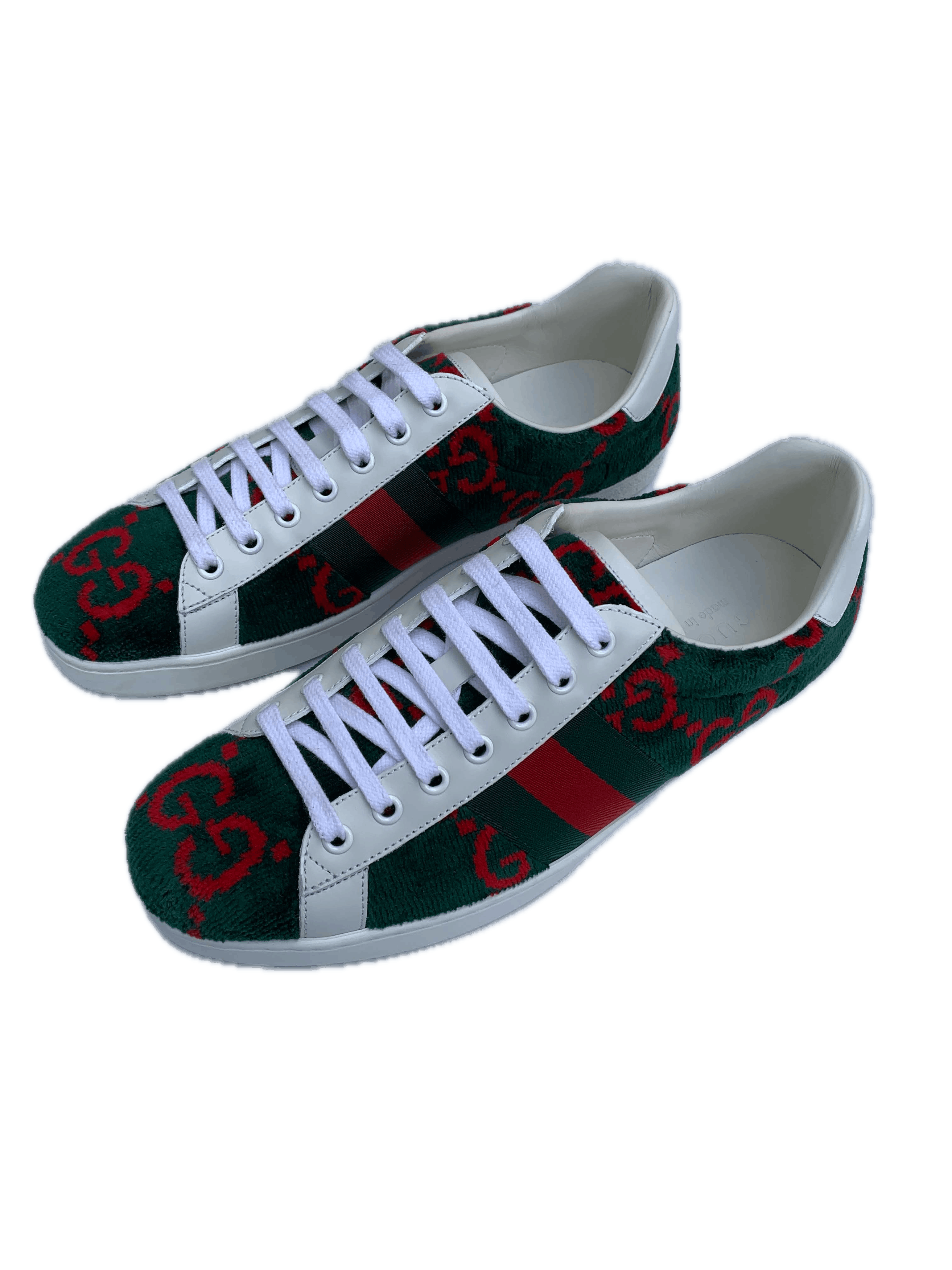 Gucci Gucci BNIB Green & Red Velvet GG Ace Low-Top Sneaker Size US 8 / EU 41 - 2 Thumbnail