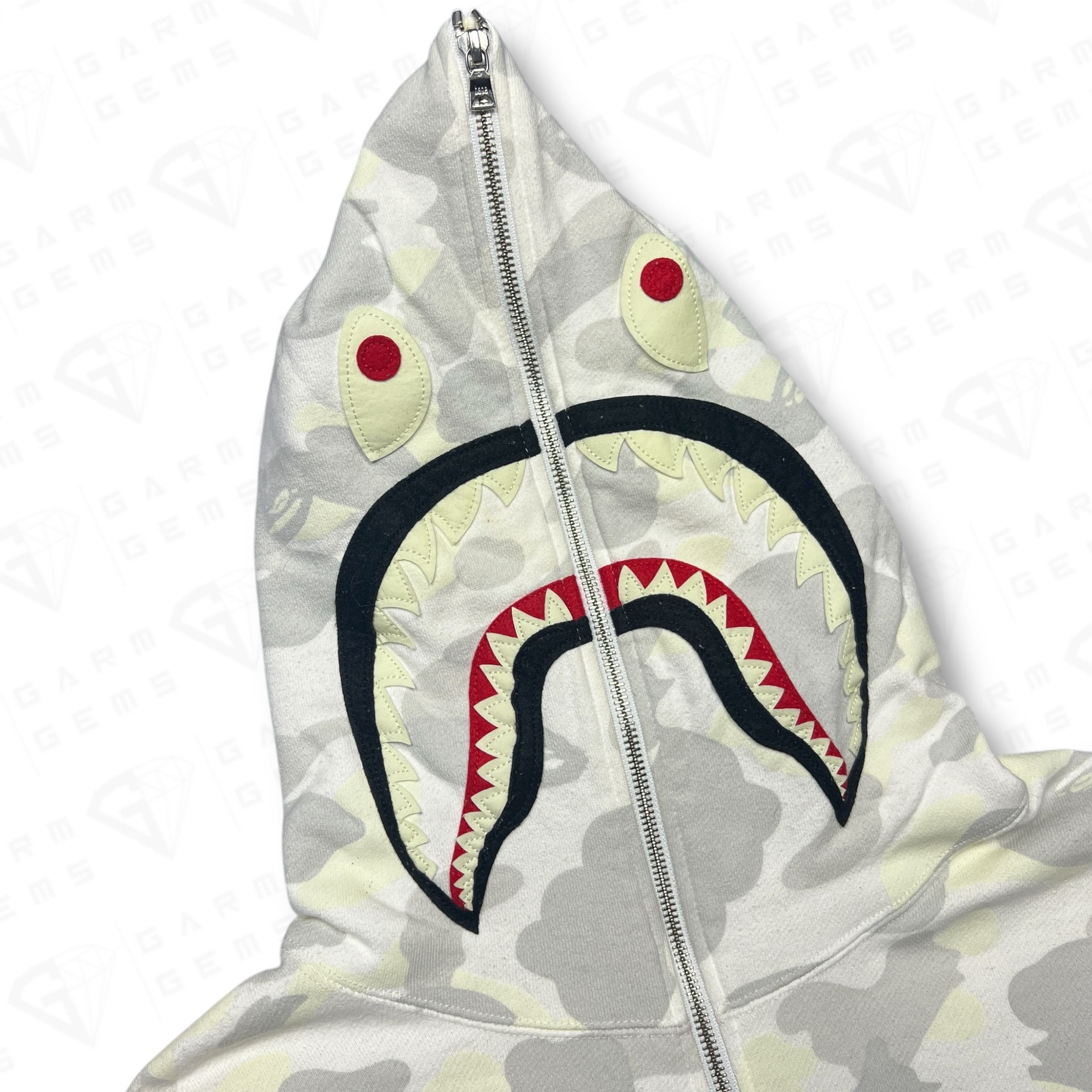 Bape A Bathing Ape Shark Camo Glow In The Dark Full Zip Hoodie Size US XL / EU 56 / 4 - 4 Thumbnail