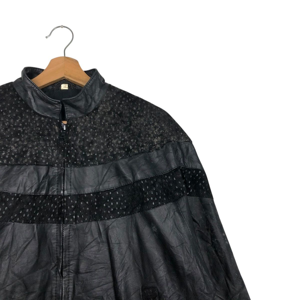 Genuine Leather 🔥VINTAGE UNBRANDED LEATHER BOMBER JACKET ISSEY MIYAKE Size US M / EU 48-50 / 2 - 8 Thumbnail