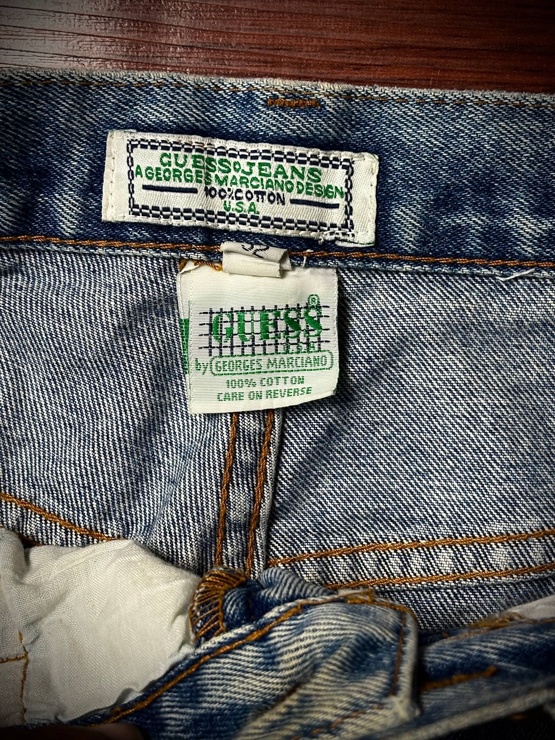JNCO Vintage 00s Guess Logo Baggy Jeans By Georges Marciano Size US 31 - 4 Thumbnail