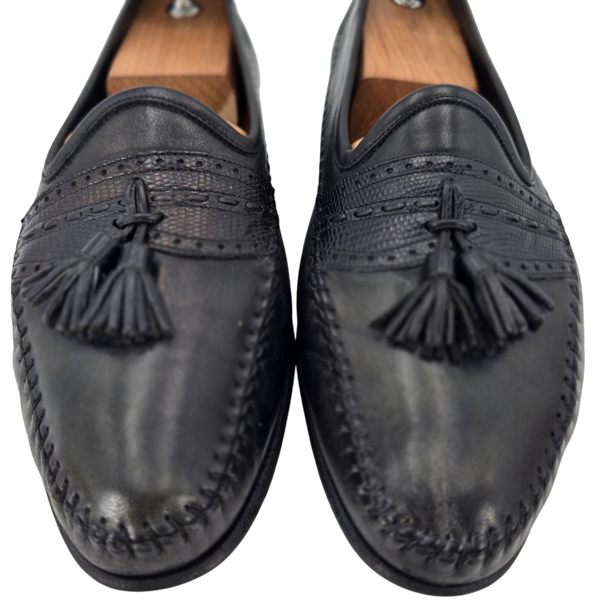 Santoni Santoni Italy Relaxed Black Leather Dress Shoes Mens 10.5D Size US 10.5 / EU 43-44 - 2 Thumbnail