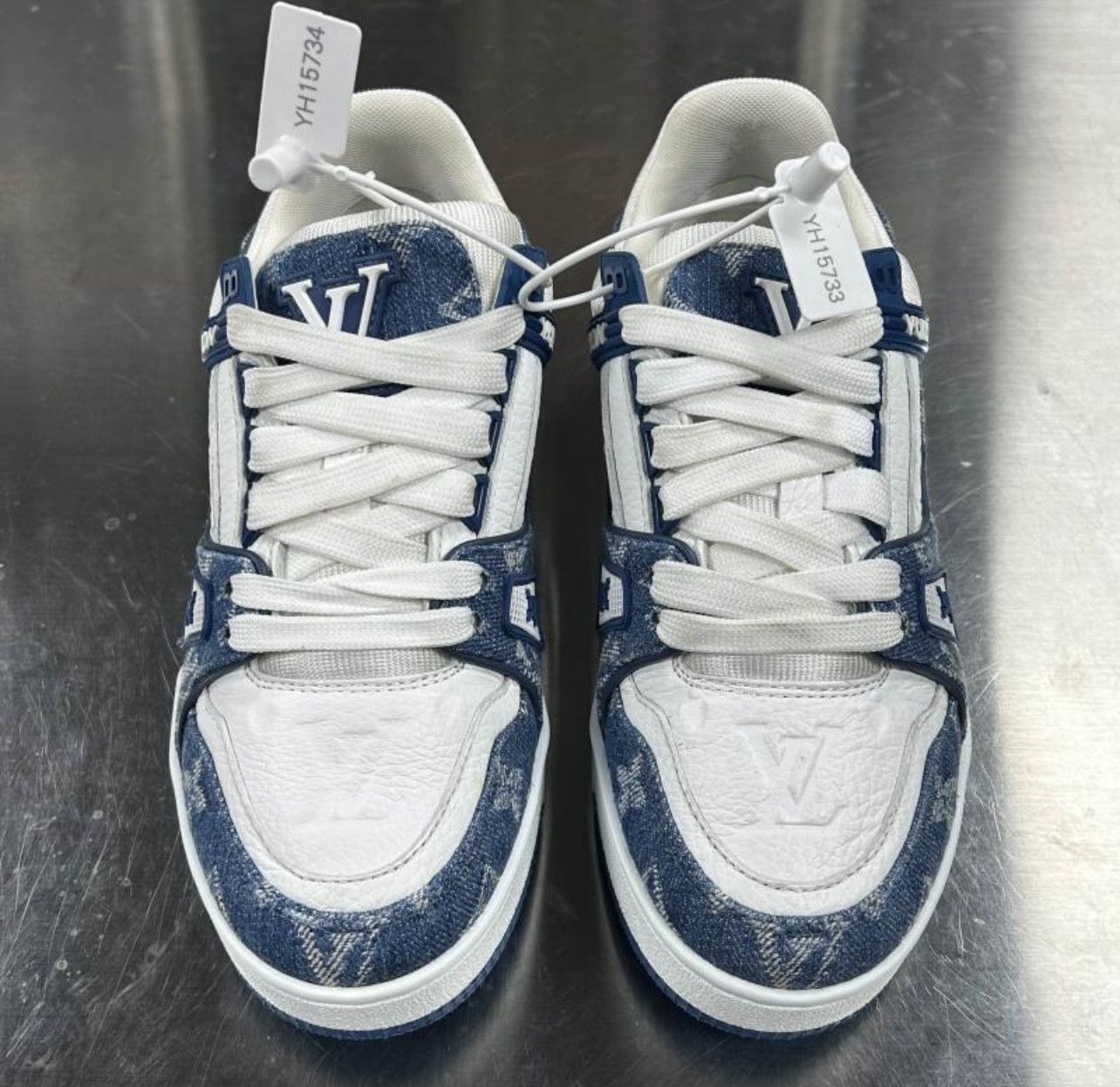 Louis Vuitton louis vuittion trainer denim blue white 0079-yq Size US 4 / IT 34 - 2 Thumbnail