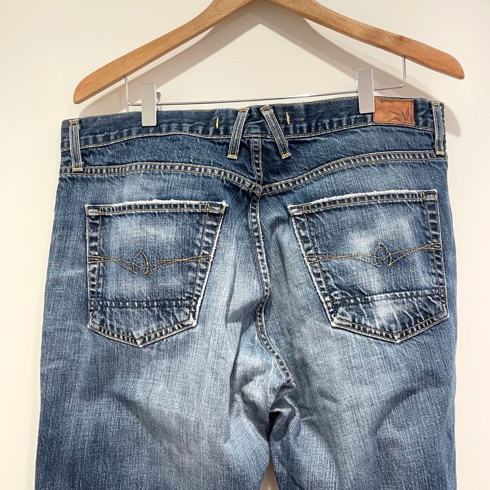 Denime Agave Denim Jeans Mens Blue 36 Straight Distressed 5-Pocket Cotton Denim USA Made N/A Size US 36 / EU 52 - 2 Thumbnail
