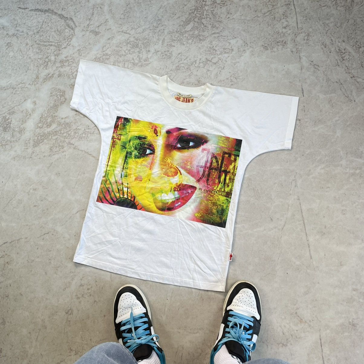 Jean Paul Gaultier × Vintage Jean Paul Gaultier 90s Cyberpunk Face Print Y2K JPG T Shirt Size S / US 4 / IT 40 - 2 Thumbnail