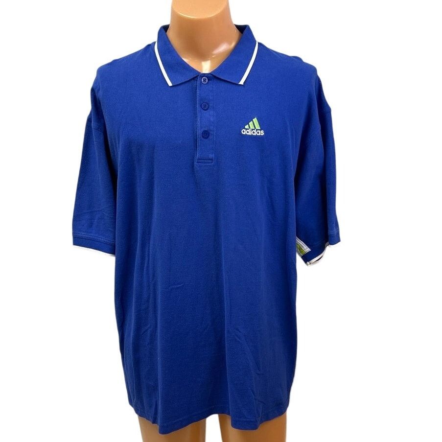 Adidas Adidas Mens 2XL Blue Short Sleeve Collared Polo Shirt Size US XXL / EU 58 / 5 - 1 Thumbnail