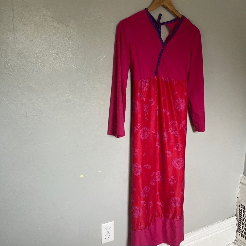 The Unbranded Brand Women’s Long A-Line Japanese Kurta V-neck dress Medium Size ONE SIZE - 3 Thumbnail