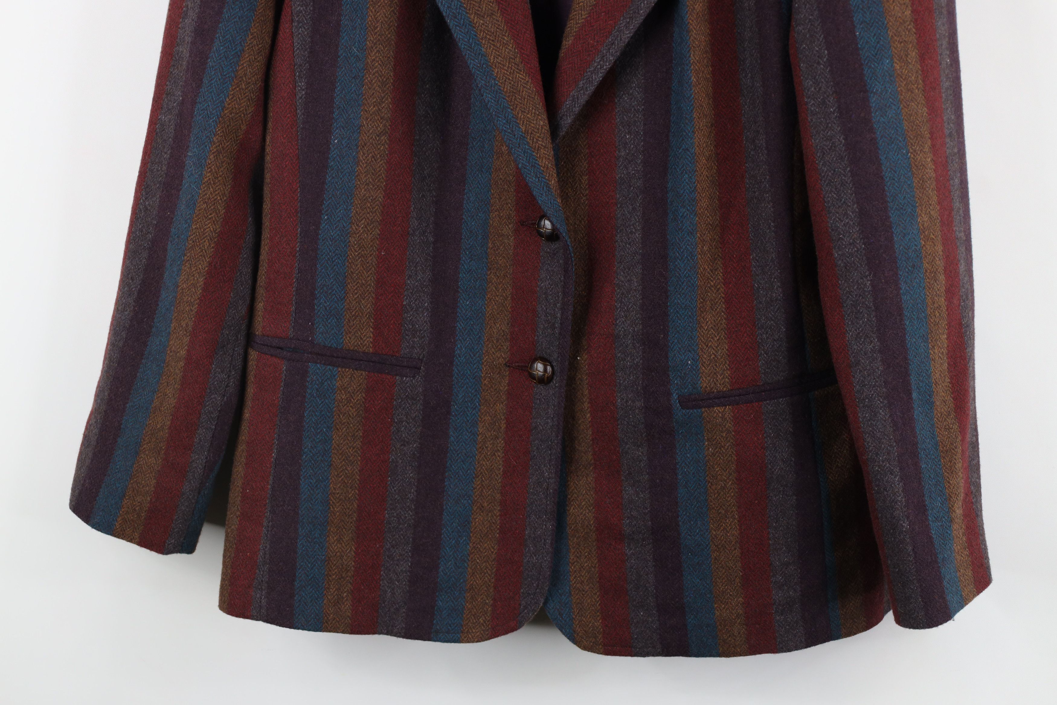 Vintage Vintage 90s Streetwear Rainbow Striped Blazer Jacket USA Size M / US 6-8 / IT 42-44 - 3 Thumbnail