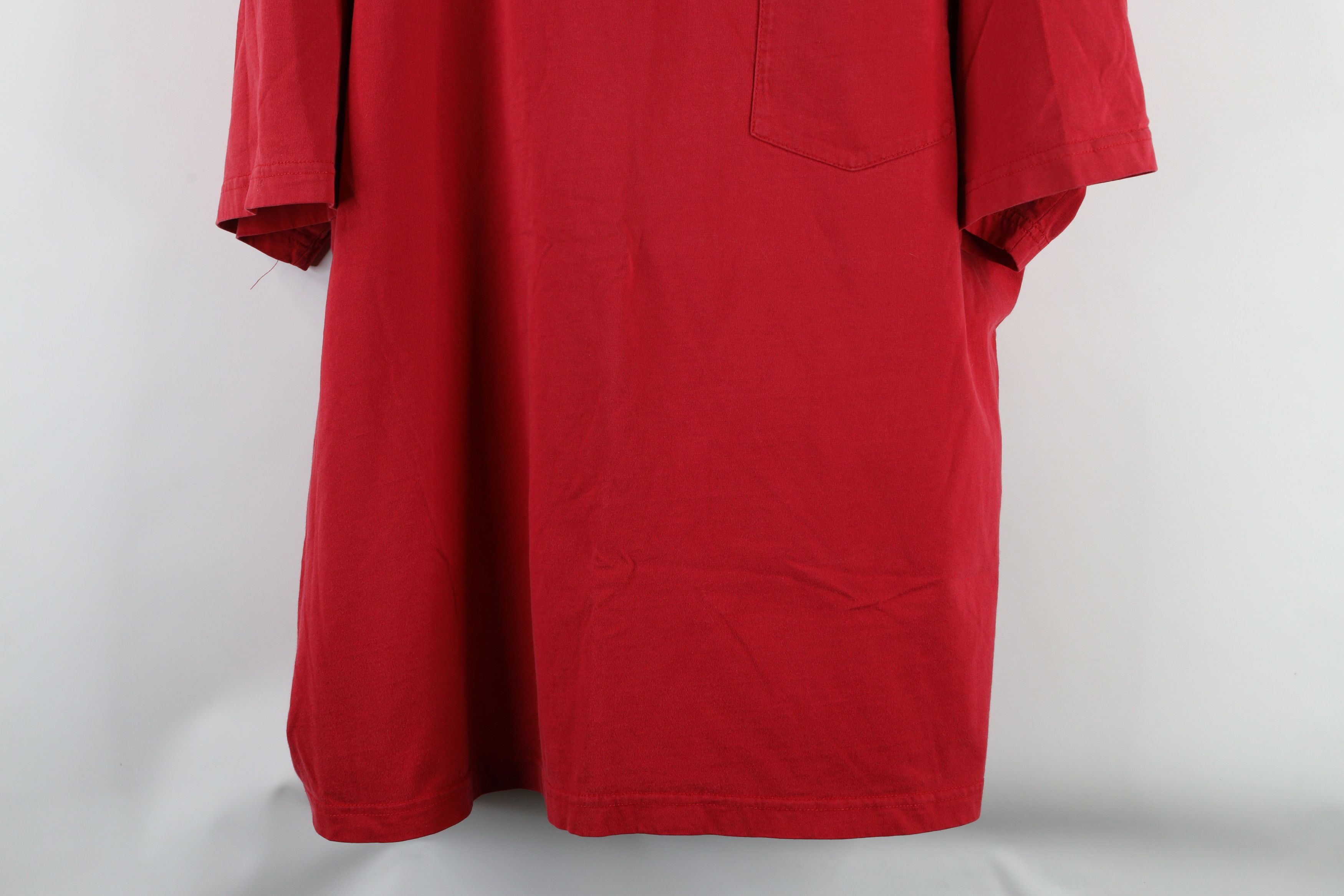 Vintage Vintage 90s Streetwear Blank Heavyweight Pocket T-Shirt Red Size US XXL / EU 58 / 5 - 3 Thumbnail