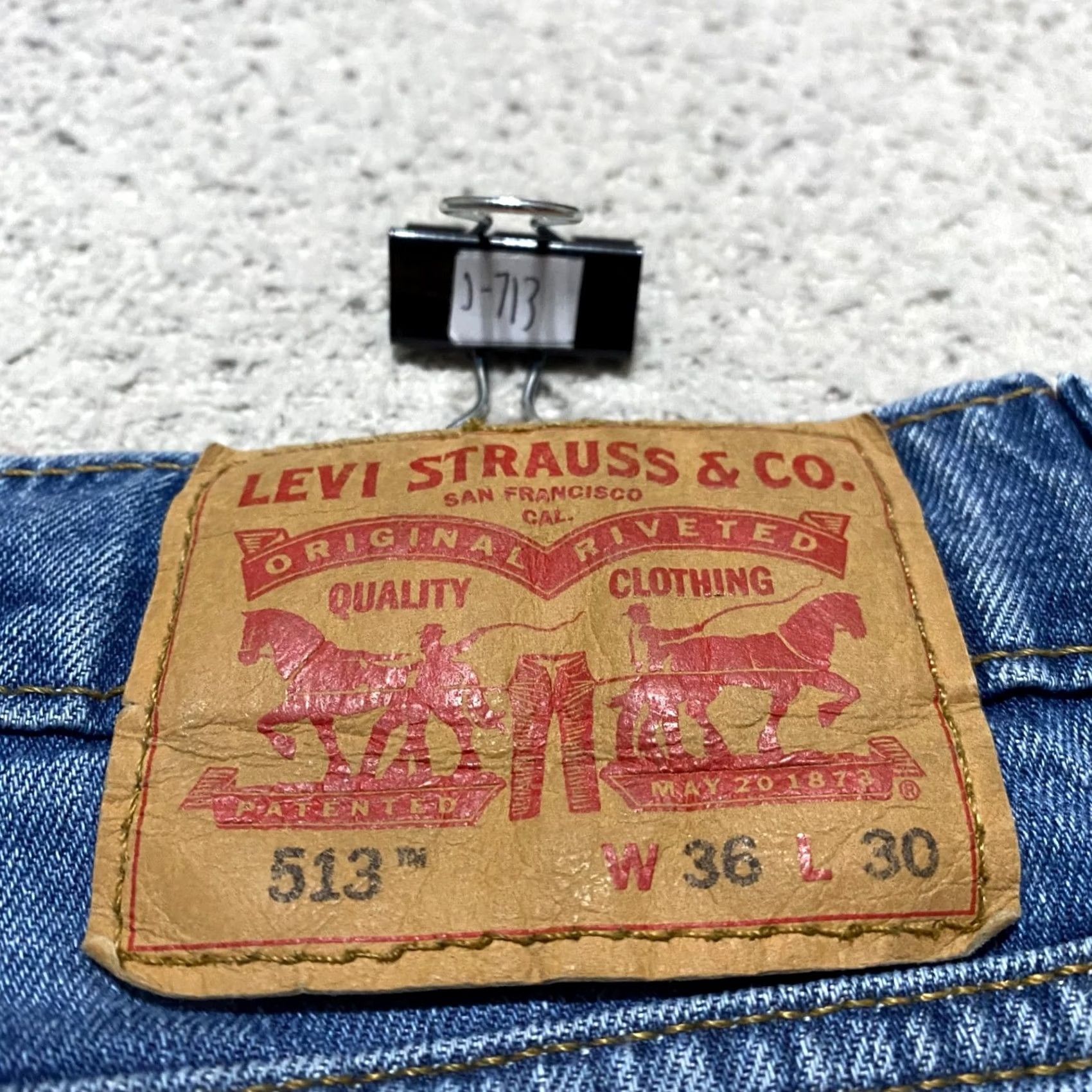 Levi's Levi's 513 Jeans Slim Straight Mid Blue Denim 36x30 Mens Regular 5-Pocket Size US 38 / EU 54 - 3 Thumbnail