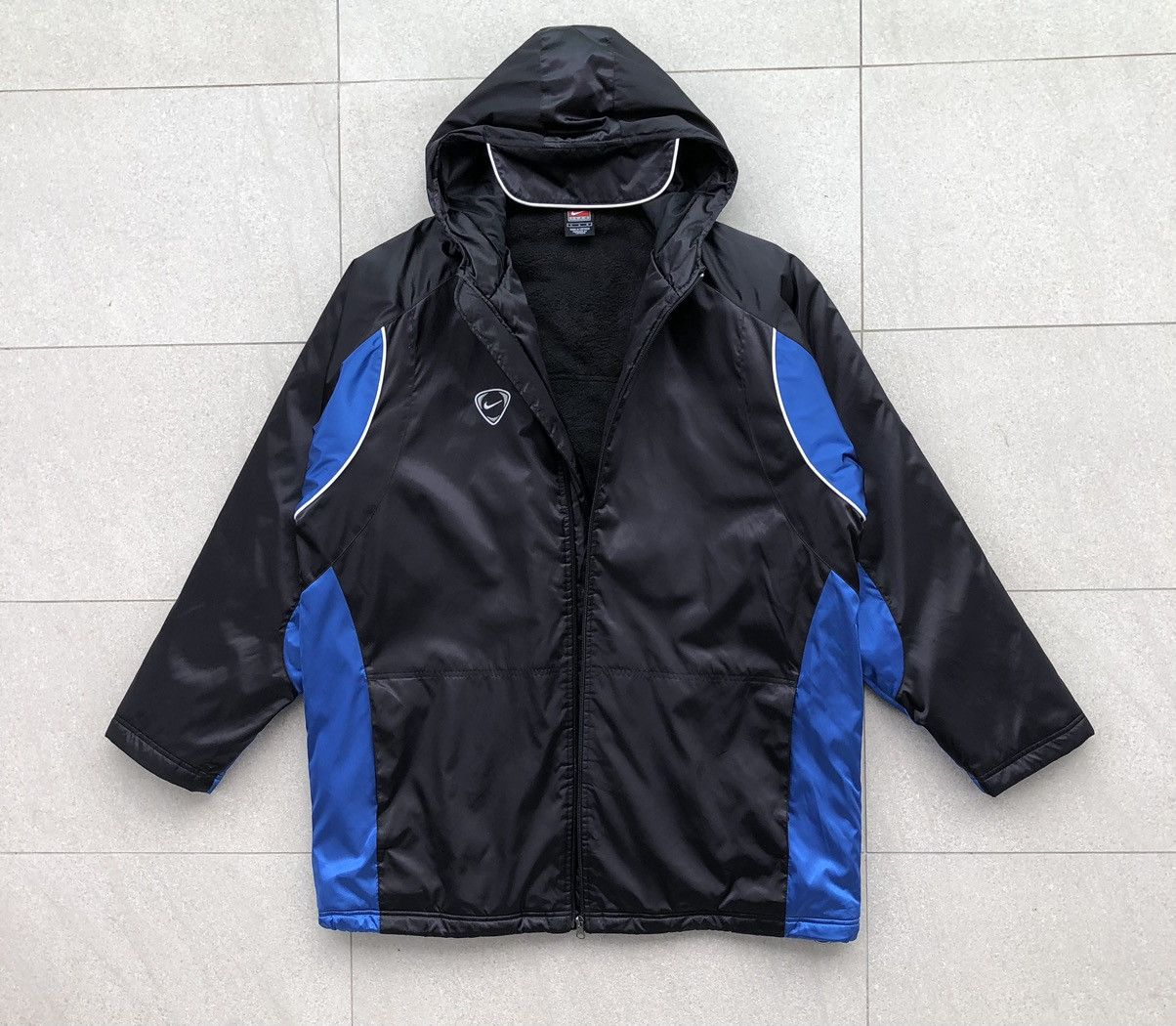 Nike Vintage 90s Nike TEAM Lined Fleece Long Jacket Size US L / EU 52-54 / 3 - 8 Thumbnail