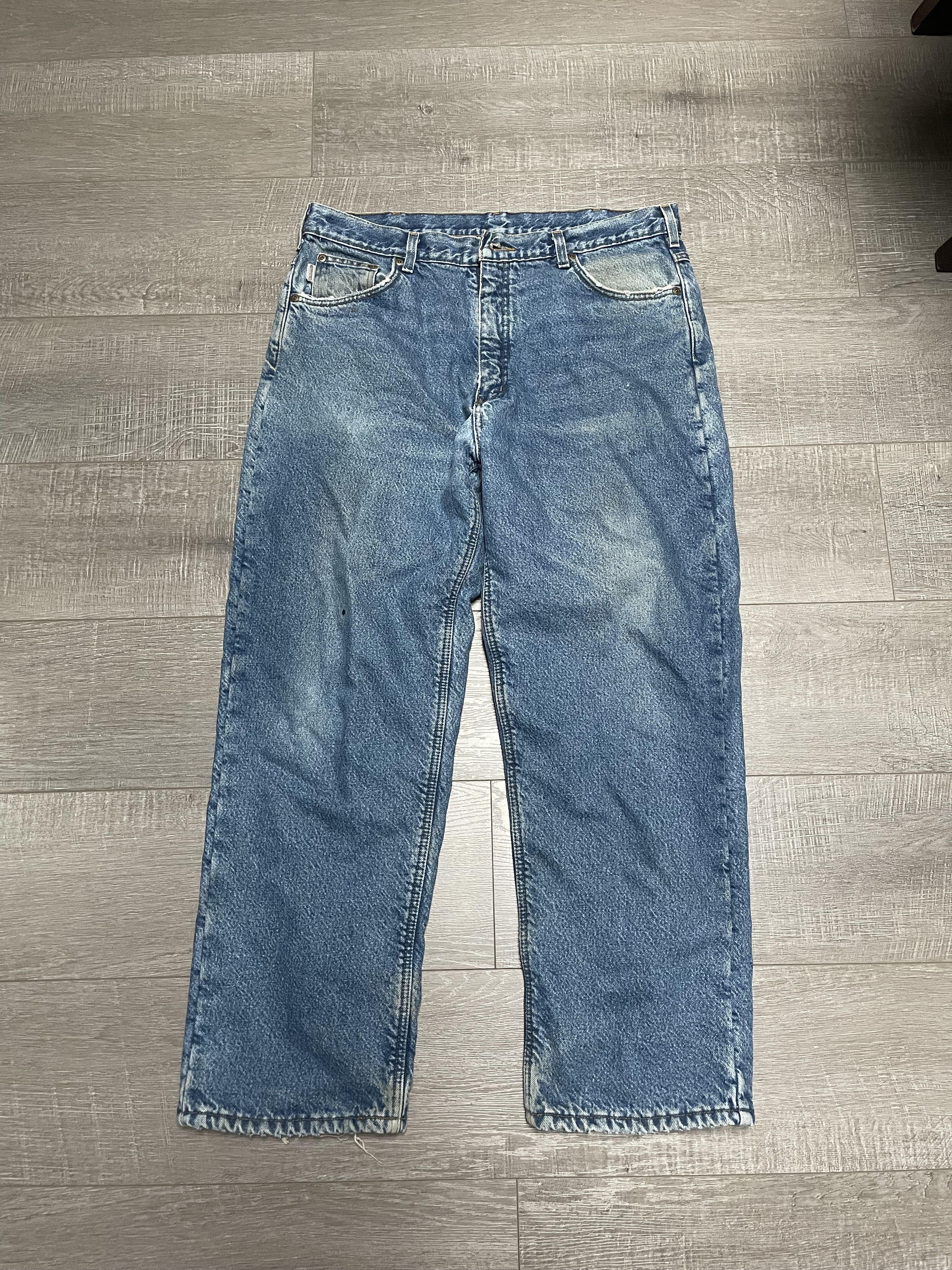 Carhartt Vintage Carhartt Fleece Lined Denim Jeans Mens 38x30 Size US 38 / EU 54 - 1 Thumbnail