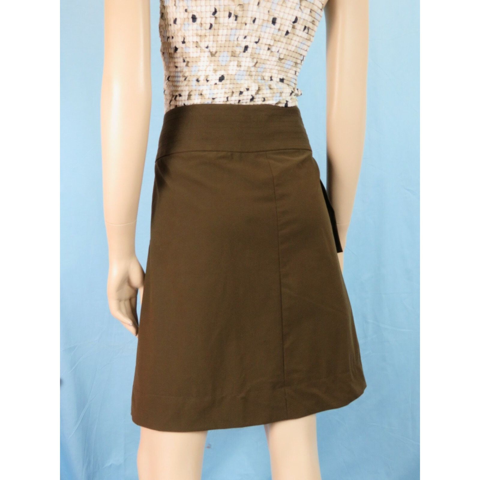 Gucci GUCCI 200269 DARK BROWN COTTON LOGO BUTTON SKIRT 46 $695 ITA Size 32" / US 10 / IT 46 - 5 Thumbnail