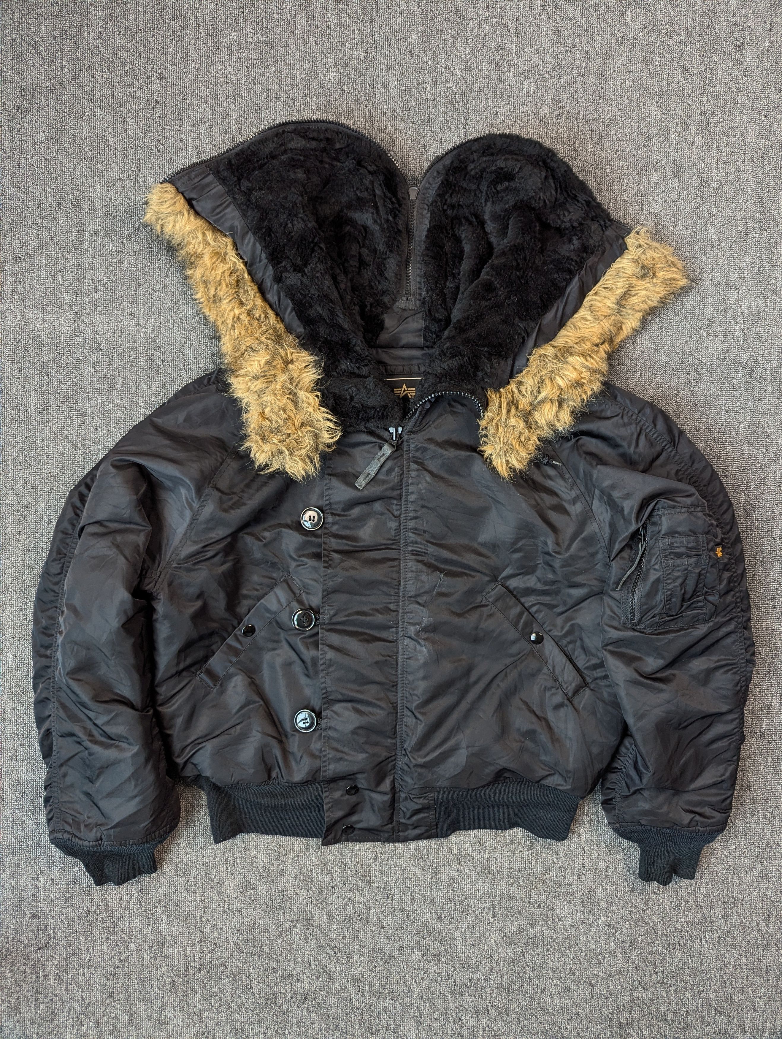 Vintage N-2B Alpha Industries Hooded Bomber Flight Jacket