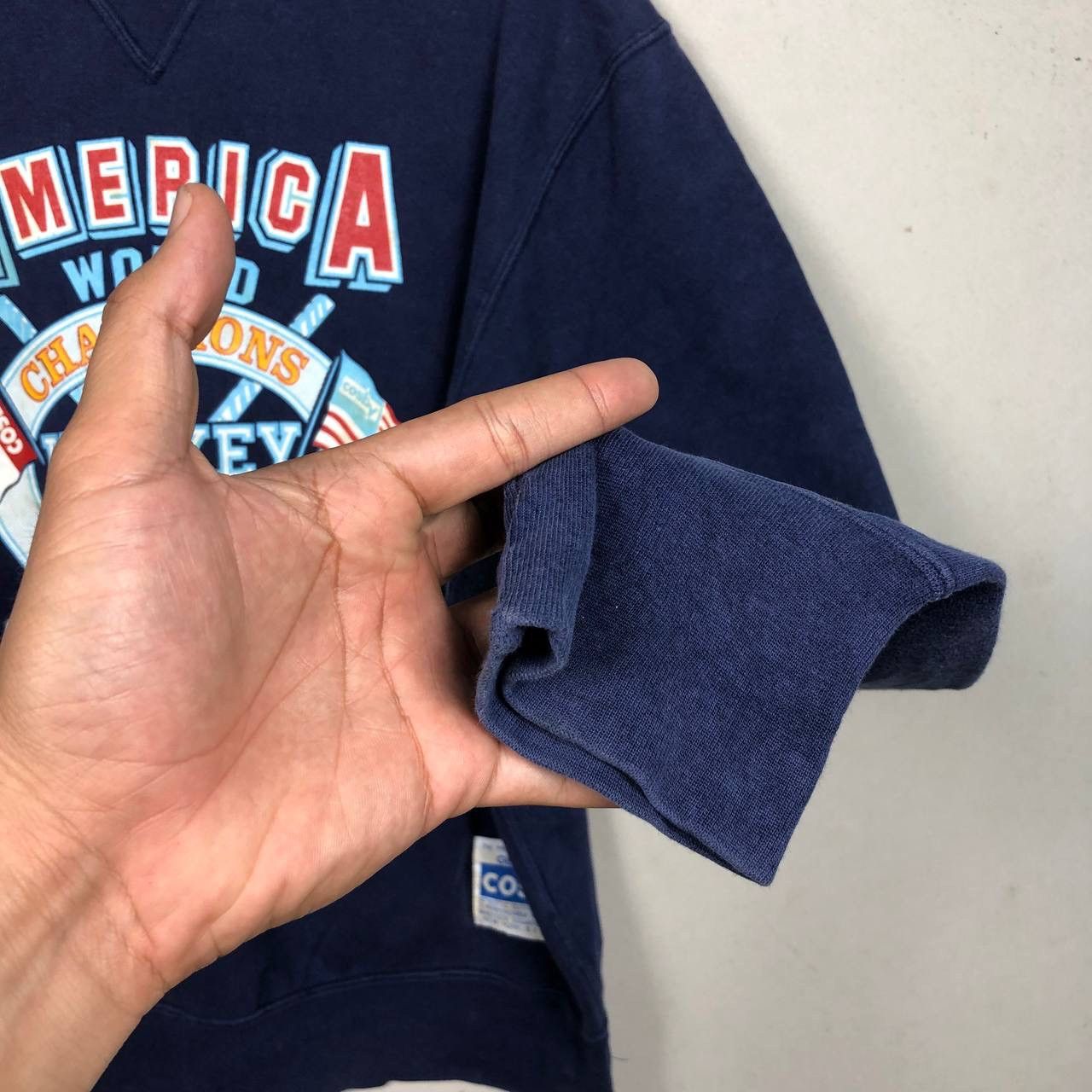 NHL × Vintage Vintage 90s American World Champion Hockey Cosby Sweatshirt Size US M / EU 48-50 / 2 - 5 Thumbnail