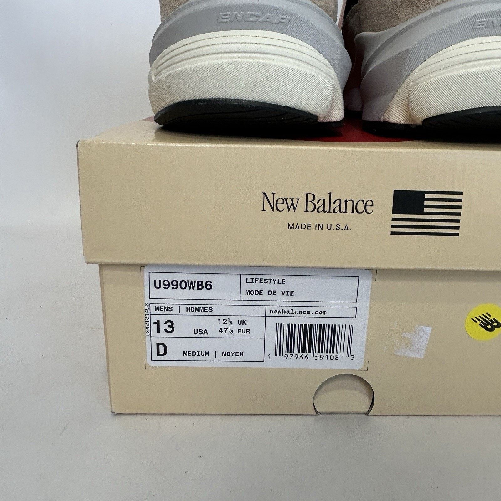New Balance New Balance 990v6 X Teddy Santis “White Black Plum” U990WB6 Size US 13 / EU 46 - 5 Thumbnail