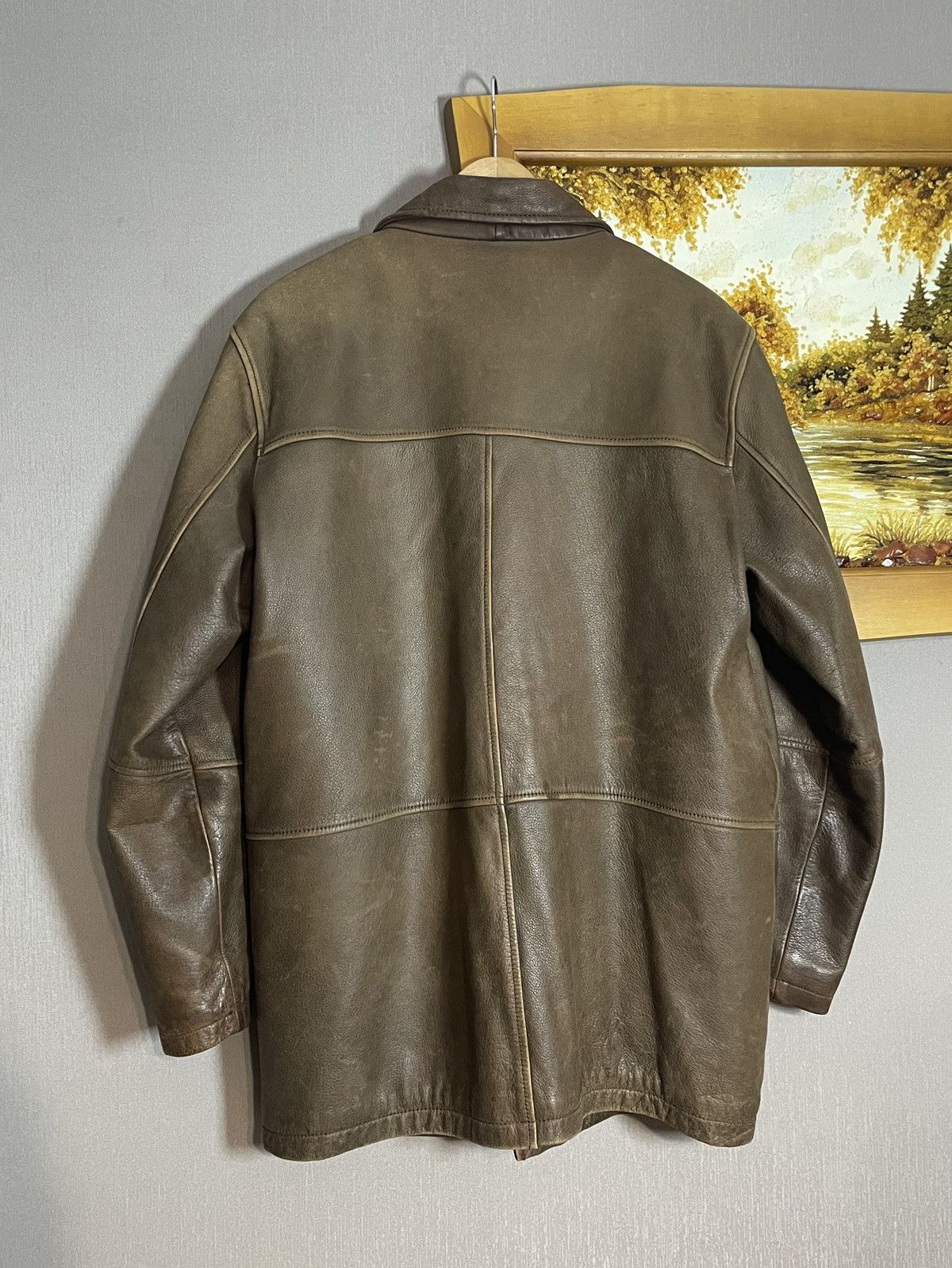 Leather Vintage Washed Brown Leather Coat Jacket Hedi Acne RRL erd Size US L / EU 52-54 / 3 - 7 Thumbnail