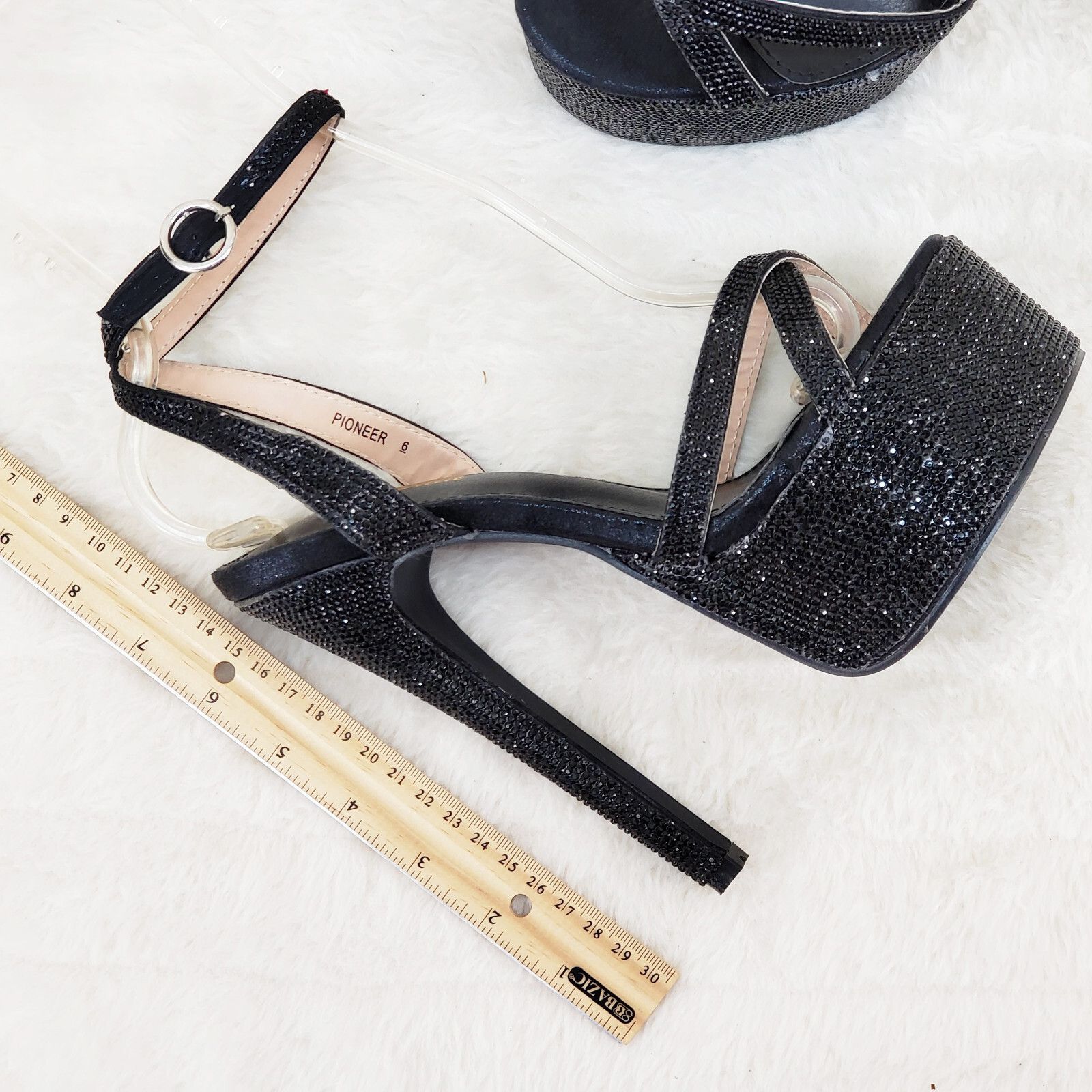 Other Bejeweled Pandora Black Sparkling Rhinestone Platform 6.5" H Size US 6.5 / IT 36.5 - 2 Thumbnail