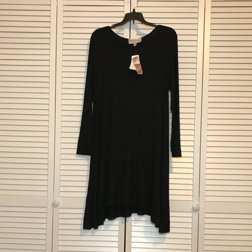 Other Philosophy Black Round Neck Long Sleeve A-line Dress L Size L / US 10 / IT 46 - 1 Thumbnail