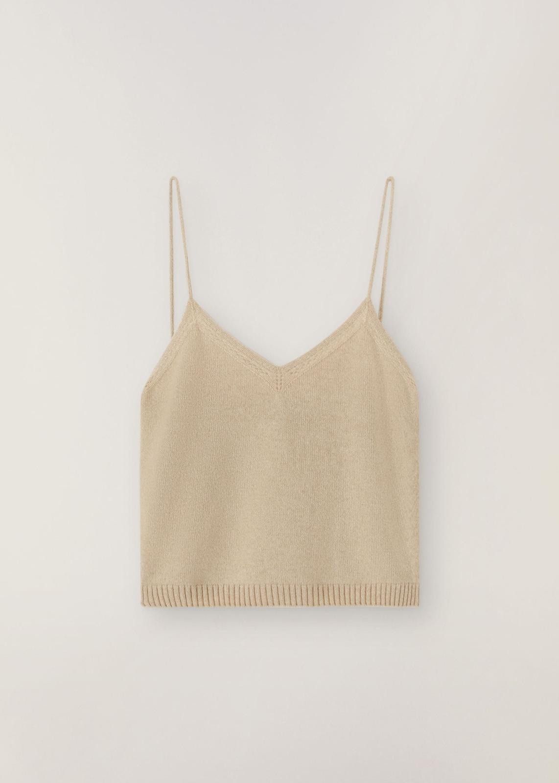 Loro Piana o1srvl11e1024 Cocooning Fine Ajour Tank Top in Beige Size XS / US 0-2 / IT 36-38 - 1 Thumbnail