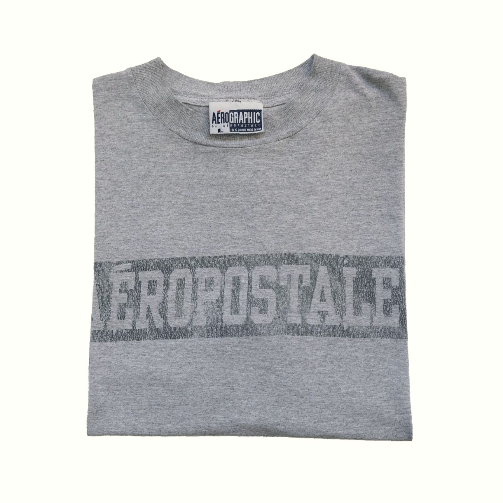 Aeropostale VINTAGE AEROPOSTALE T-Shirt Gray Cotton Graphic Spell Out USA Made 90s Y2K LG Mens Regular Short Sleeve Crew Neck Size US L / EU 52-54 / 3 - 2 Thumbnail