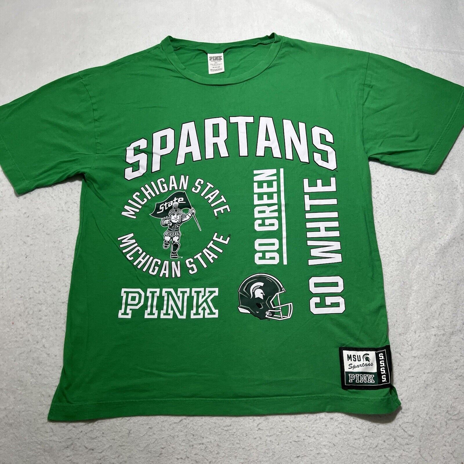 Victoria's Secret Victoria's Secret PINK Michigan Spartans Graphic T Shirt Size XS / US 0-2 / IT 36-38 - 1 Thumbnail