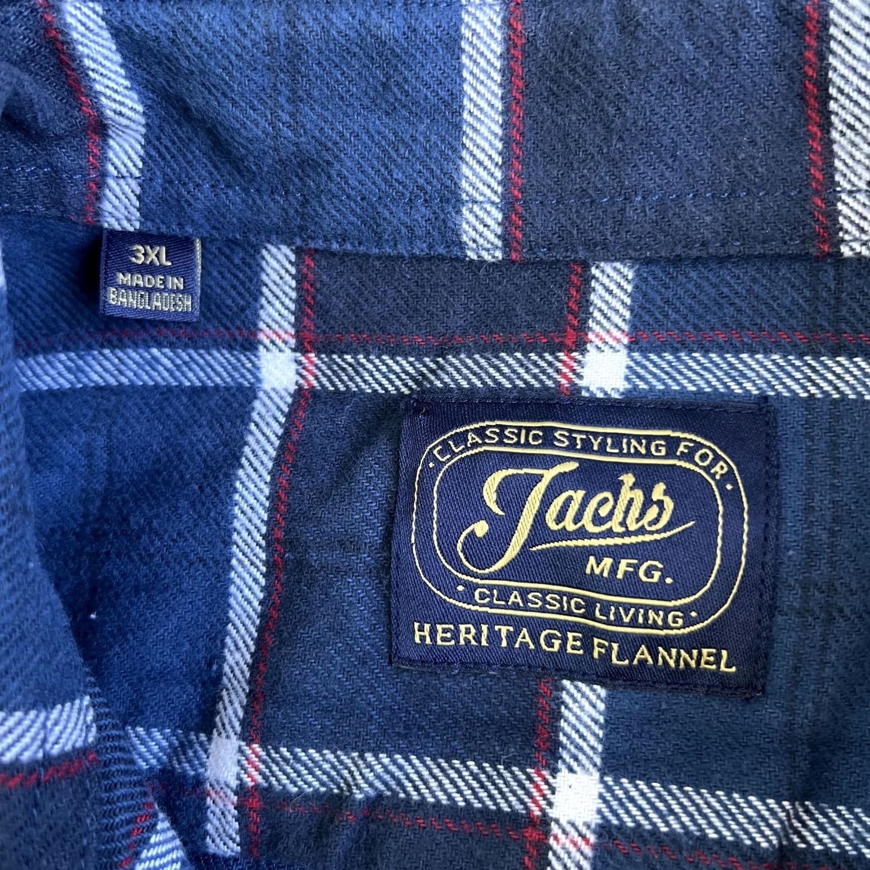 Vintage Jacks MFG Flannel Shirt Mens 3XL Blue Plaid Long Sleeve Button Up Casual Size US XXL / EU 58 / 5 - 3 Thumbnail