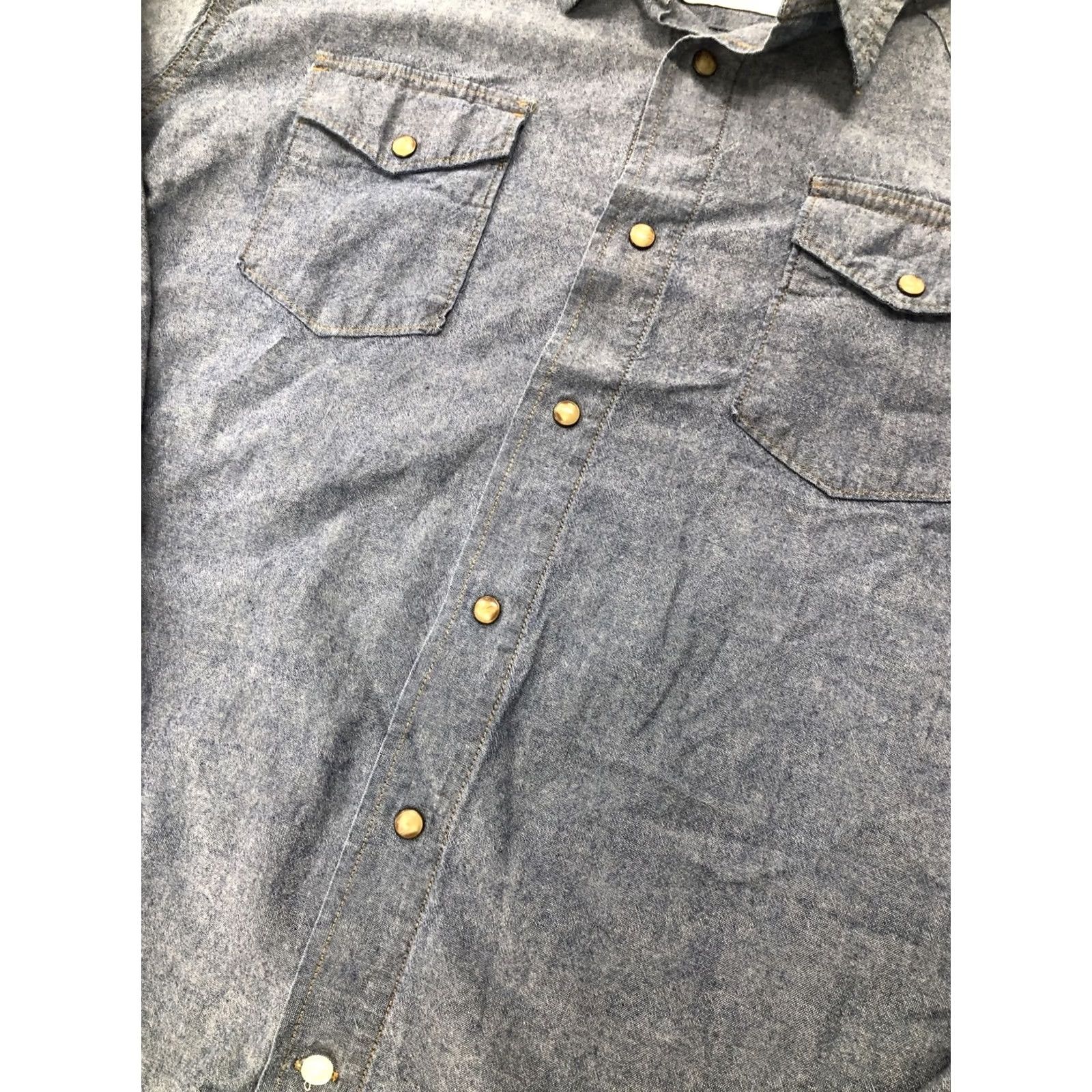 Wrangler VINTAGE Wrangler Retro Premium Snap Button Shirt Men's 2XL Denim Blue Western Jean Shirt Size US XXL / EU 58 / 5 - 4 Thumbnail