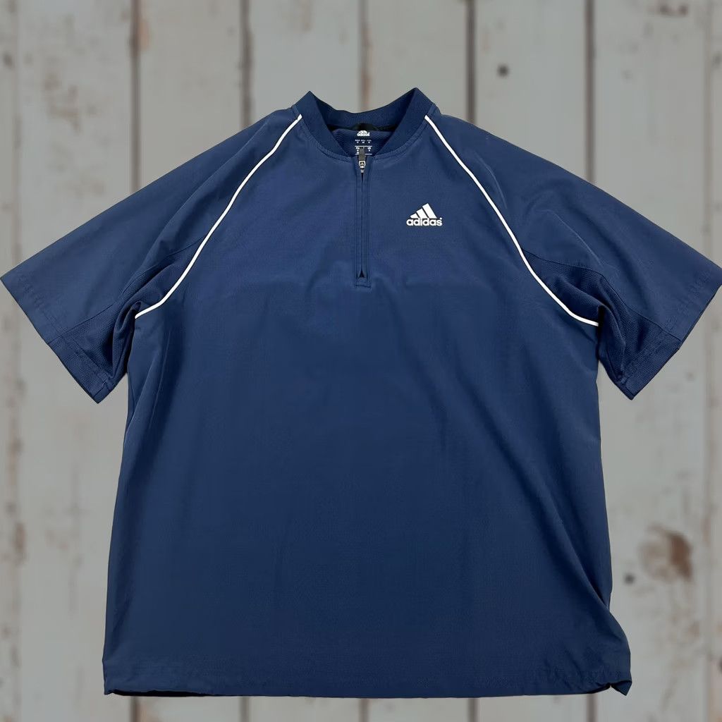 Adidas Adidas Shirt Men Small Blue Quarter Zip Mock Neck Short Sleeve Golf Performance Size US S / EU 44-46 / 1 - 1 Thumbnail