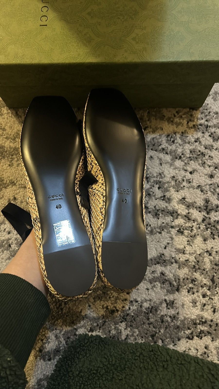 Gucci Gucci Evi Snakeskin Phyton Ballet Flats Size US 10 / IT 40 - 5 Thumbnail