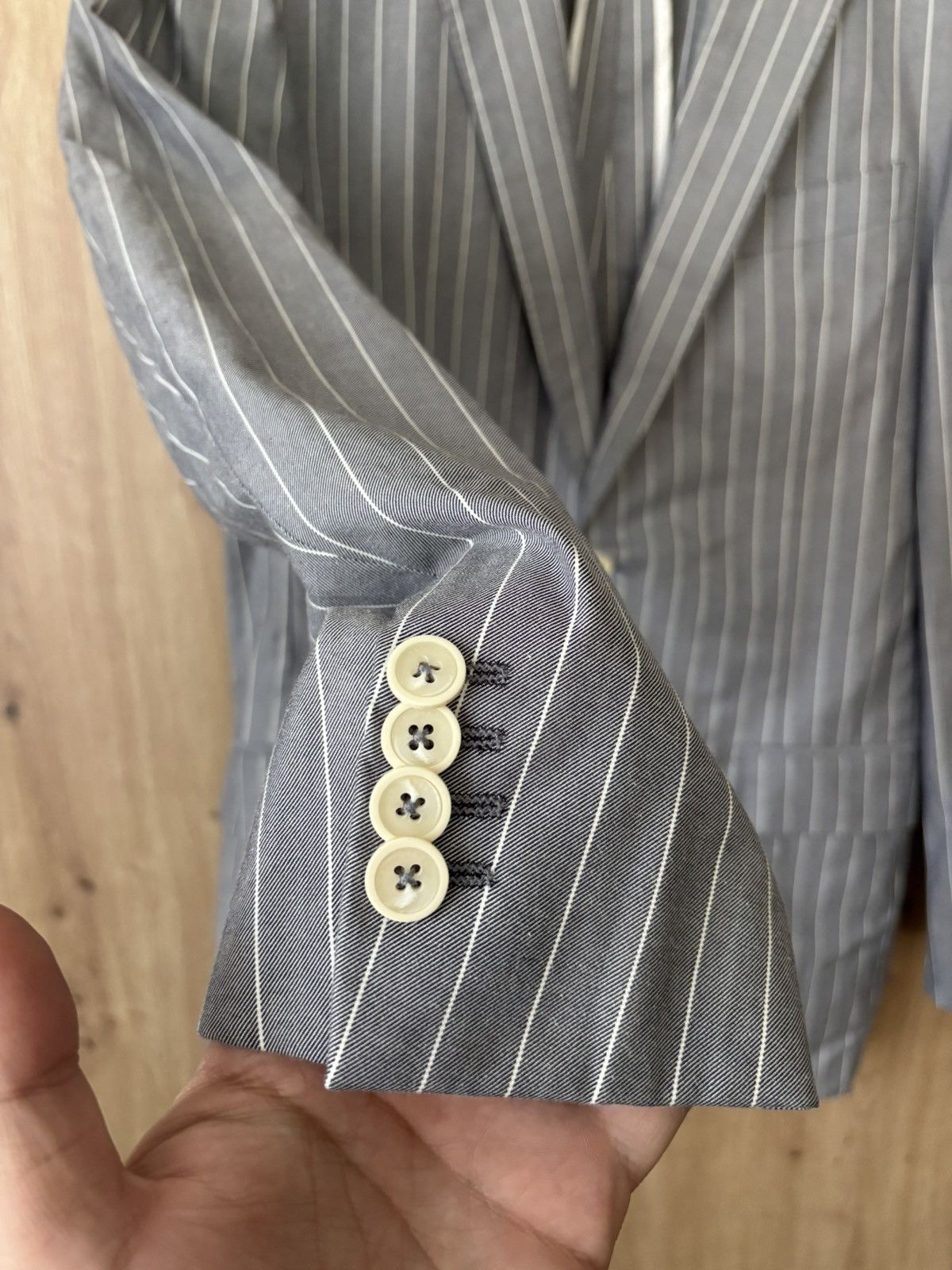 Pal Zileri PAL ZILERI STRIPPED GREY BLAZER Size 46R - 3 Thumbnail