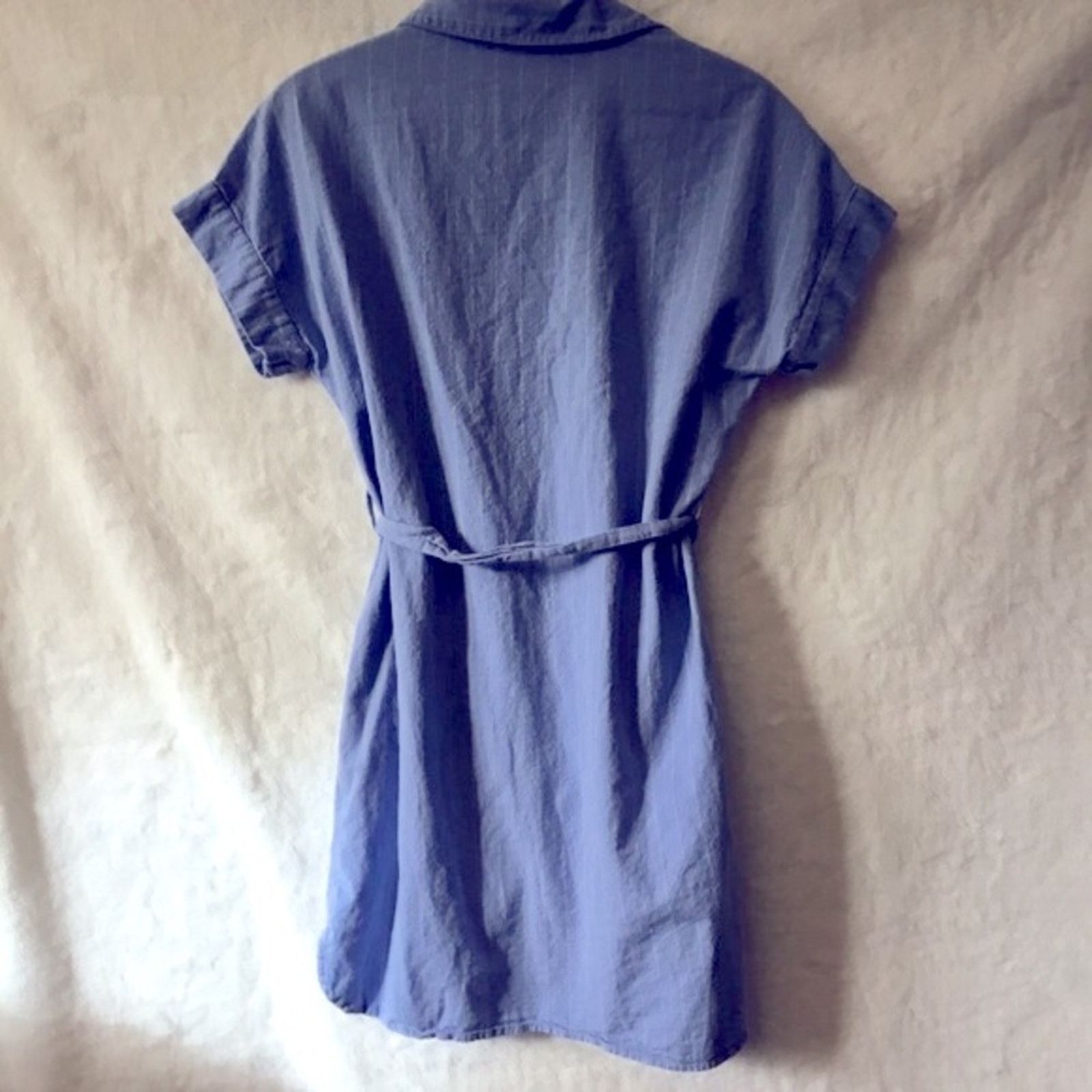 Mango MNG Blue with White Striped Button Dress Size S / US 4 / IT 40 - 10 Thumbnail