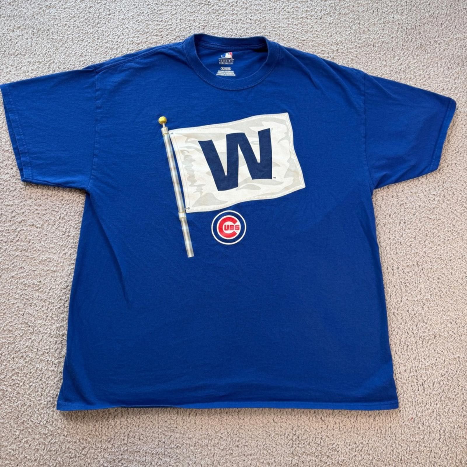 Other MLB Chicago Cubs Blue W Win Flag T Shirt Mens XL Baseball Size US XL / EU 56 / 4 - 1 Thumbnail
