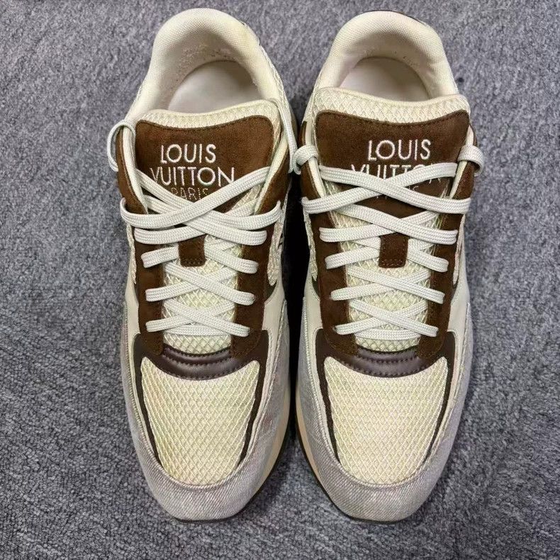 Louis Vuitton Louis Vuitton Brown Run Away denim round-toe lace-up low-c Size US 9 / EU 42 - 3 Thumbnail