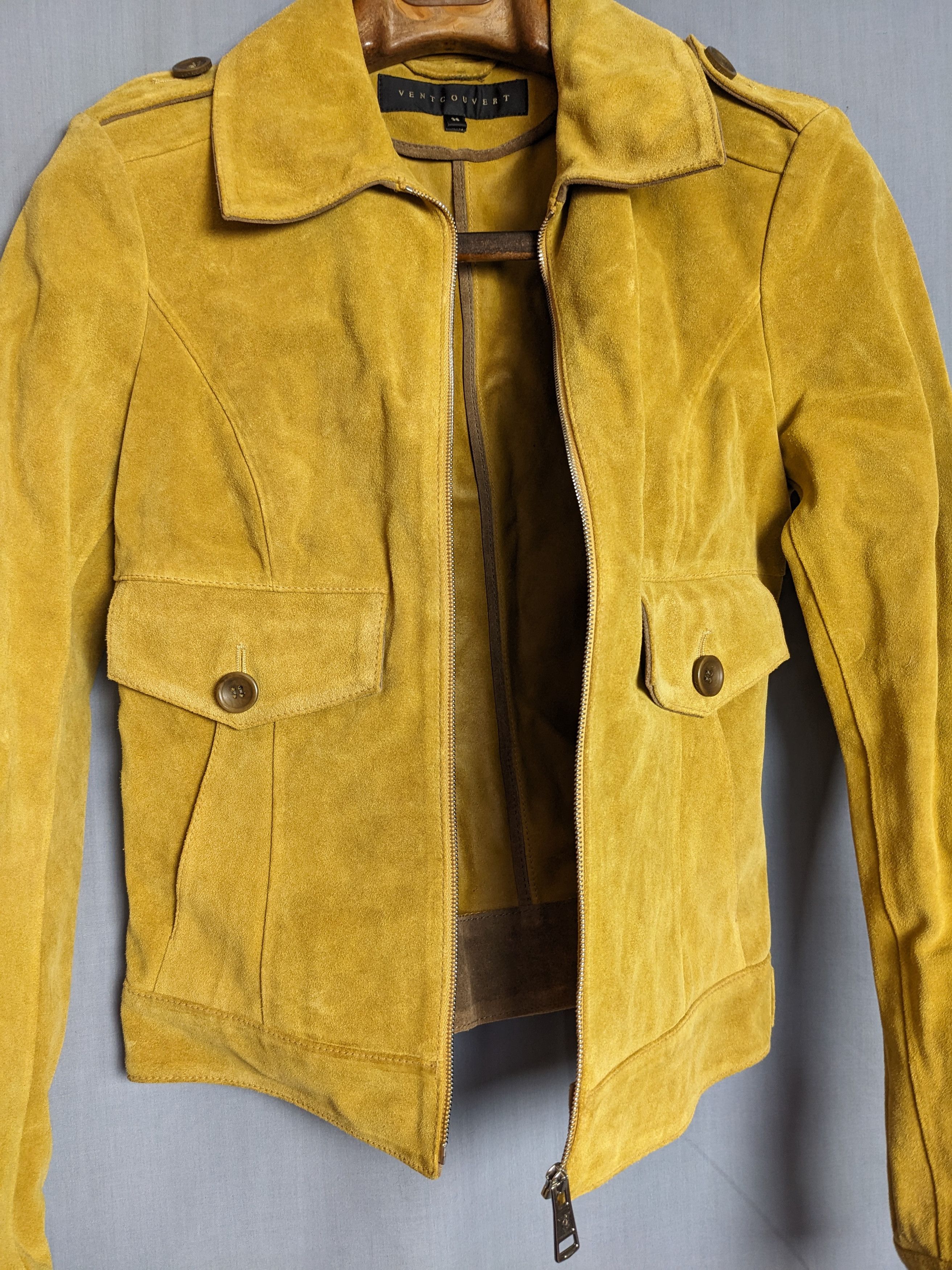 Designer VENTCOUVERT - Jacket - 100% calf split Leather - Size 38 Size XS / US 0-2 / IT 36-38 - 2 Thumbnail