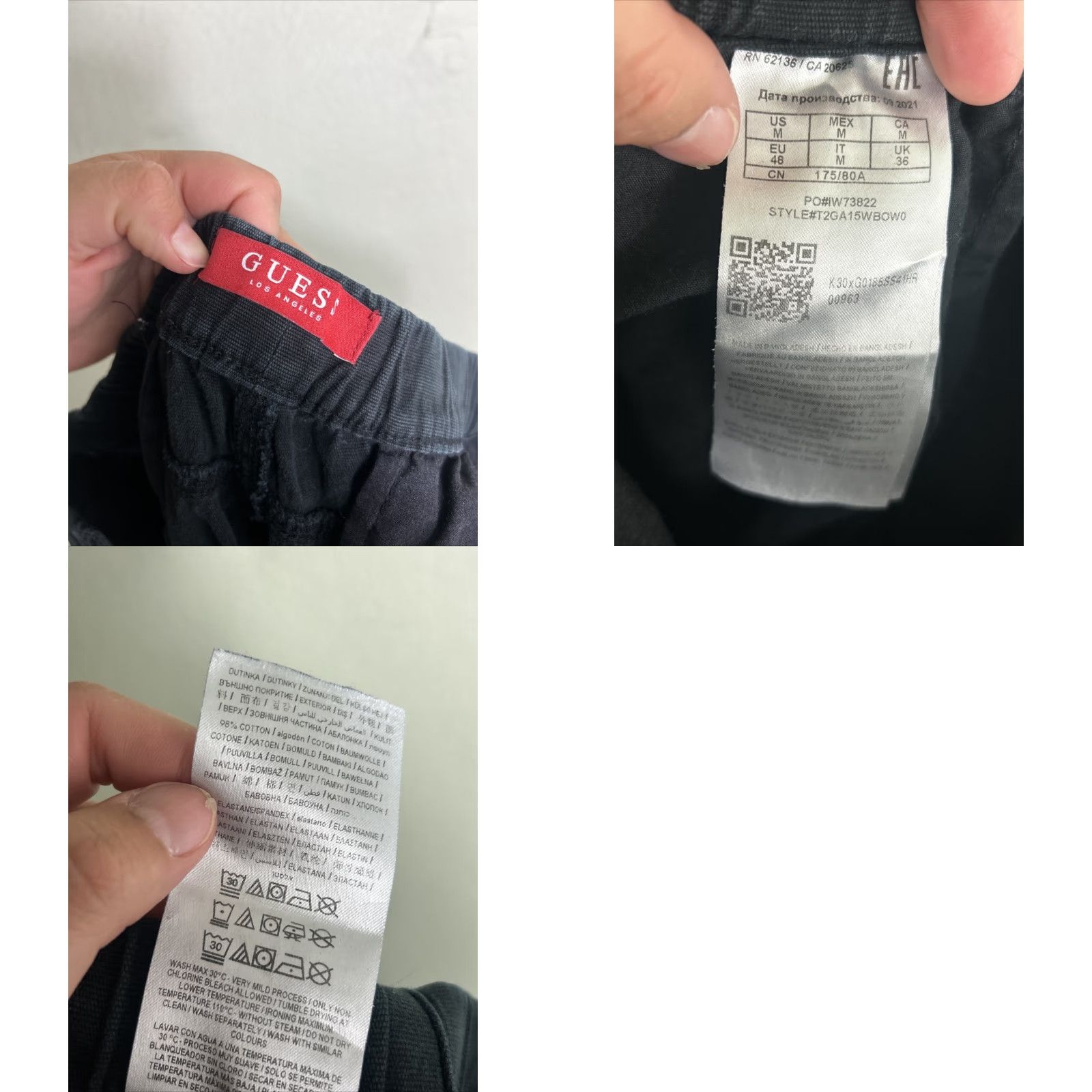 Guess VINTAGE Guess Mens Medium Black Ankle Cargo Joggers Missing Drawstring 32x27 Size US 31 - 9 Thumbnail