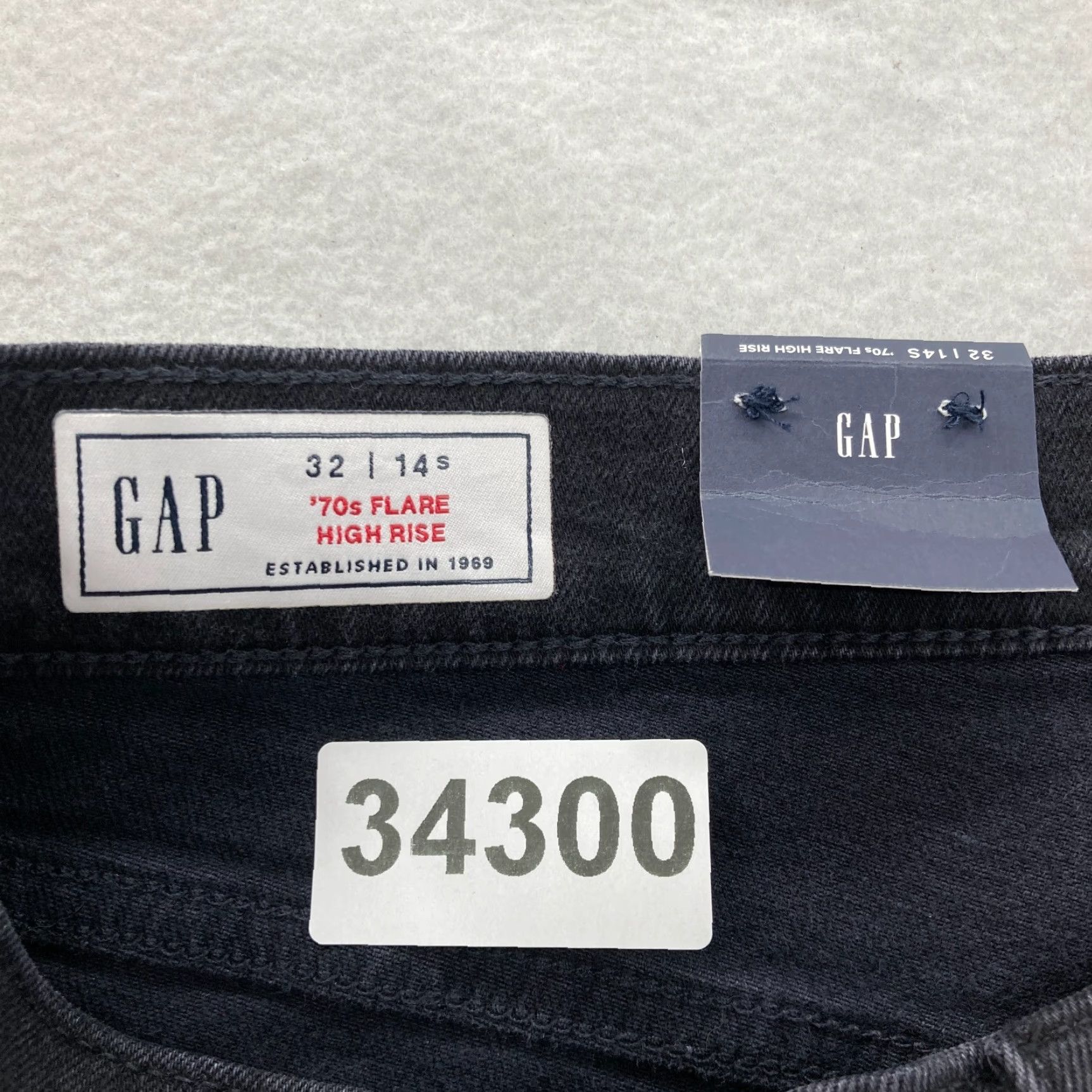 Gap GAP Jeans Women's 70s Flare Black Denim High Rise Stretch retro Y2K 14 Short Regular Collection Size 24" / US 00 / IT 34 - 4 Thumbnail