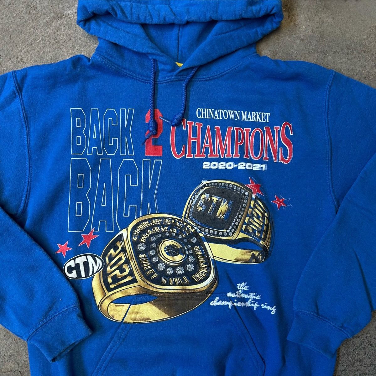 Market 2021 Chinatown Market Blue Back to Back Champions Hoodie Size US S / EU 44-46 / 1 - 2 Thumbnail
