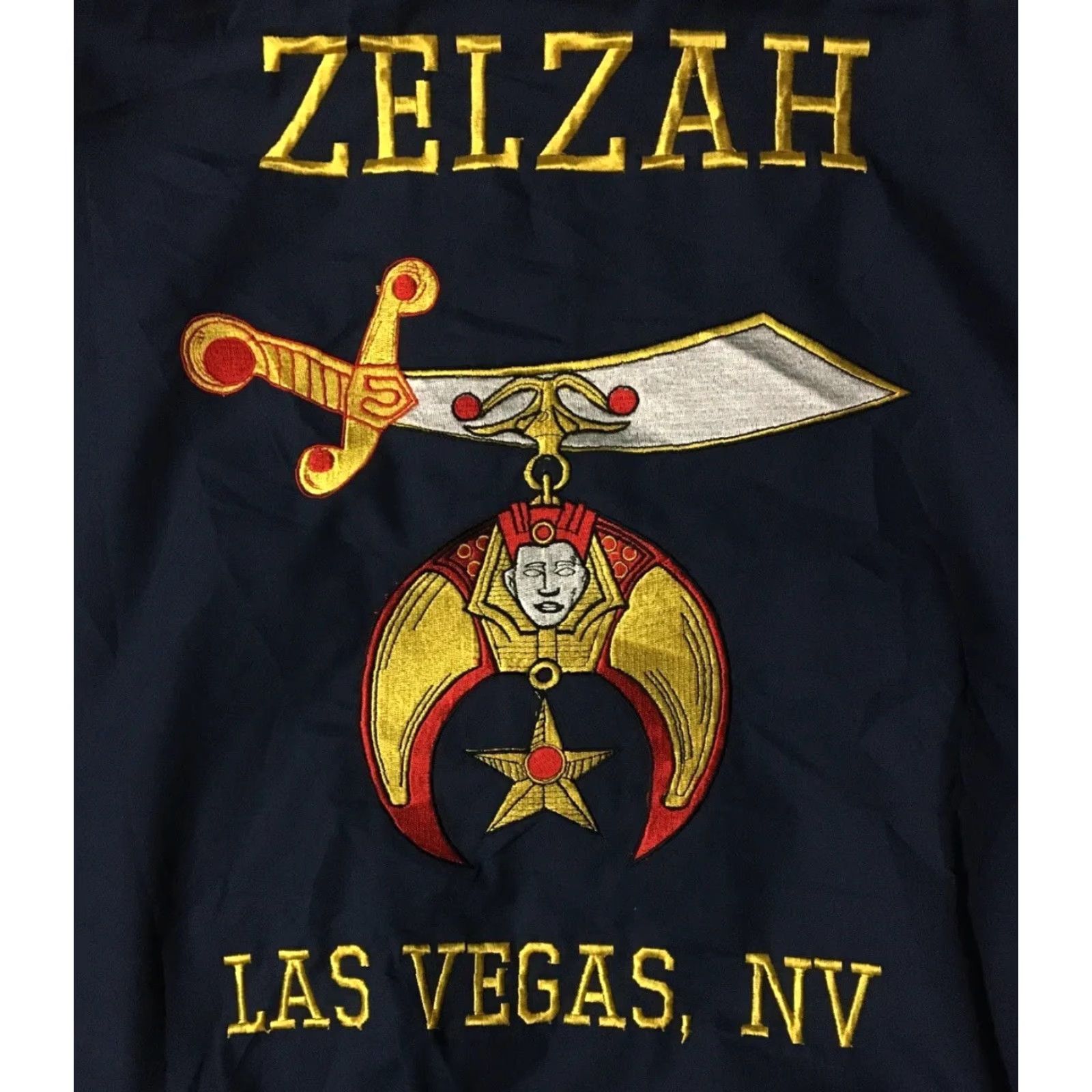Vintage Vtg 80s Zelzah Shrine Las Vegas Sword jacket XL USA Army Biker Grunge Punk 90s Jacket Men Blue USA Military Leather/Stripped? Size US XL / EU 56 / 4 - 3 Thumbnail