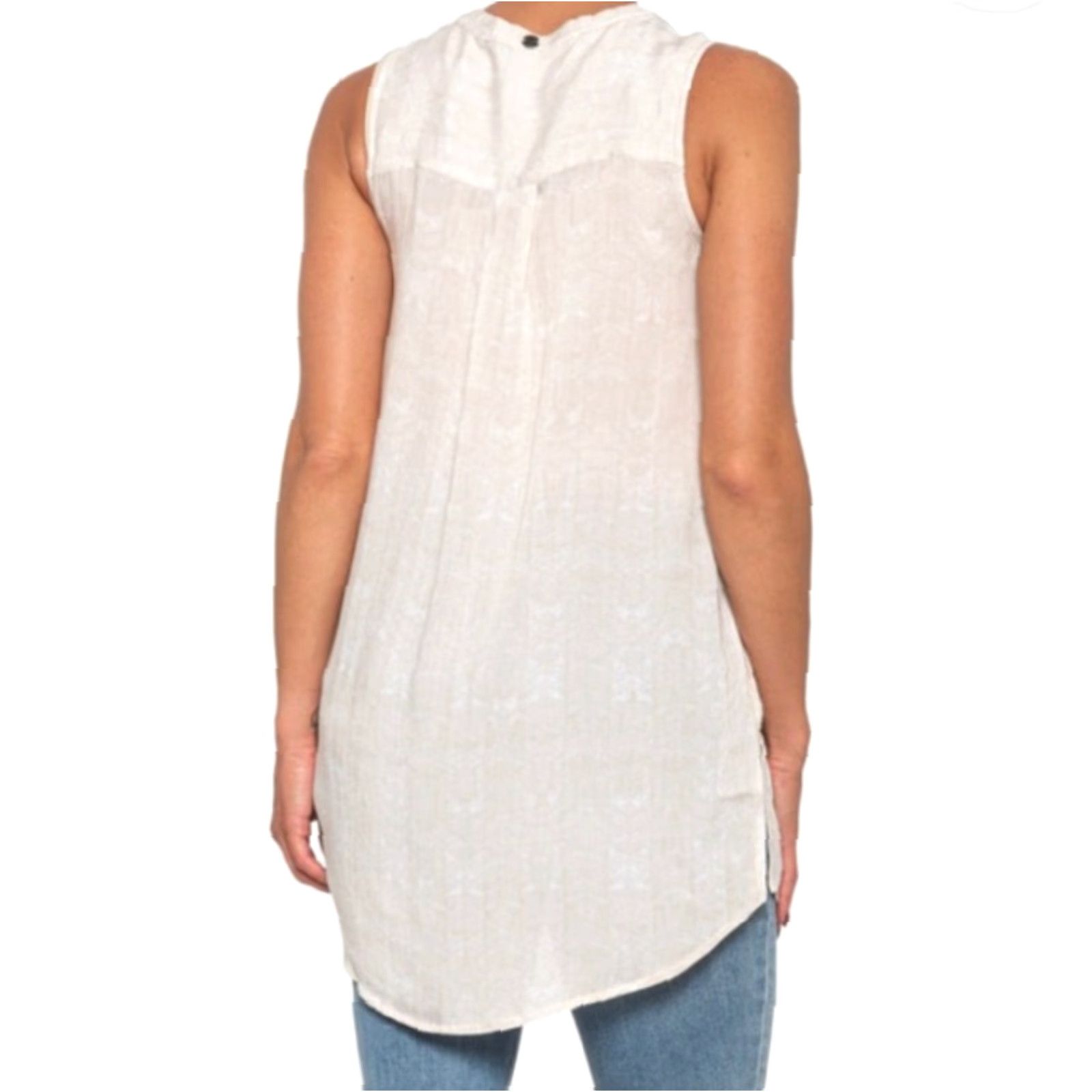 Prana Prana Womens |S| Natassa Crinkled Sleeveless Tunic Beige V-Neck Pockets Lightweight Beach Tunic 100% Lenzing Modal Regular S Womens Size S / US 4 / IT 40 - 4 Thumbnail
