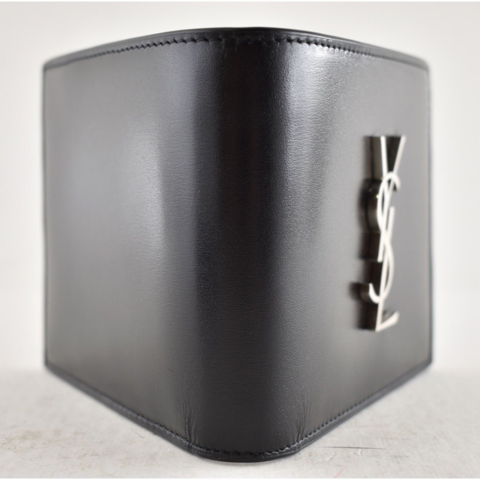 Yves Saint Laurent Saint Laurent Men YSL Silver Metal Logo Card Bi-Fold Wallet Size ONE SIZE - 4 Thumbnail