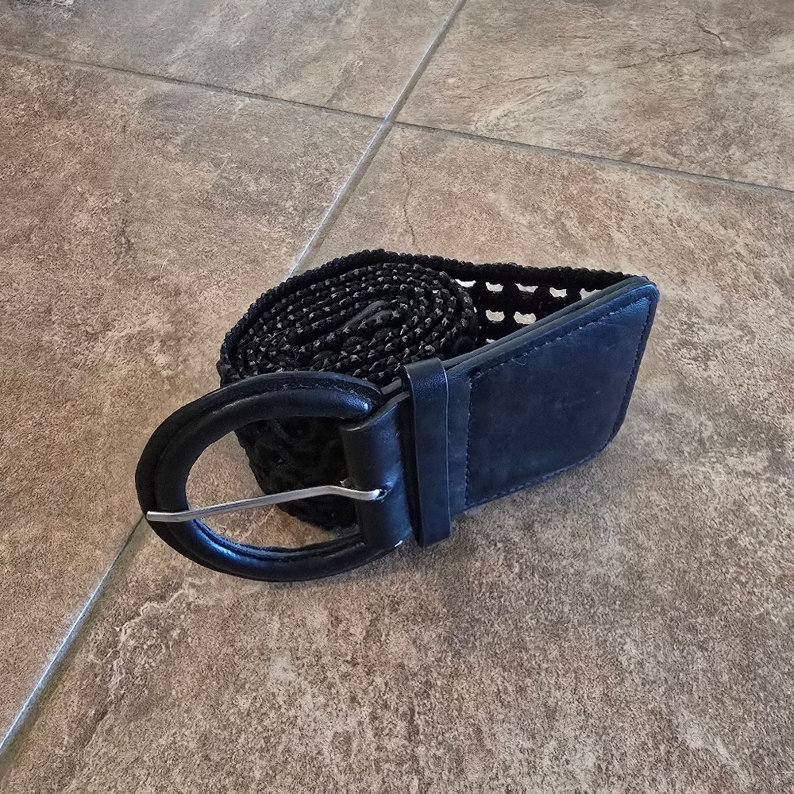 Other Black Wide Band 45 Woven Belt Size ONE SIZE - 2 Thumbnail