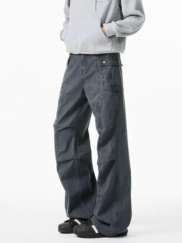 VIBE Aged Grey Workwear Pleated Casual Pants Size US 30 / EU 46 - 8 Thumbnail