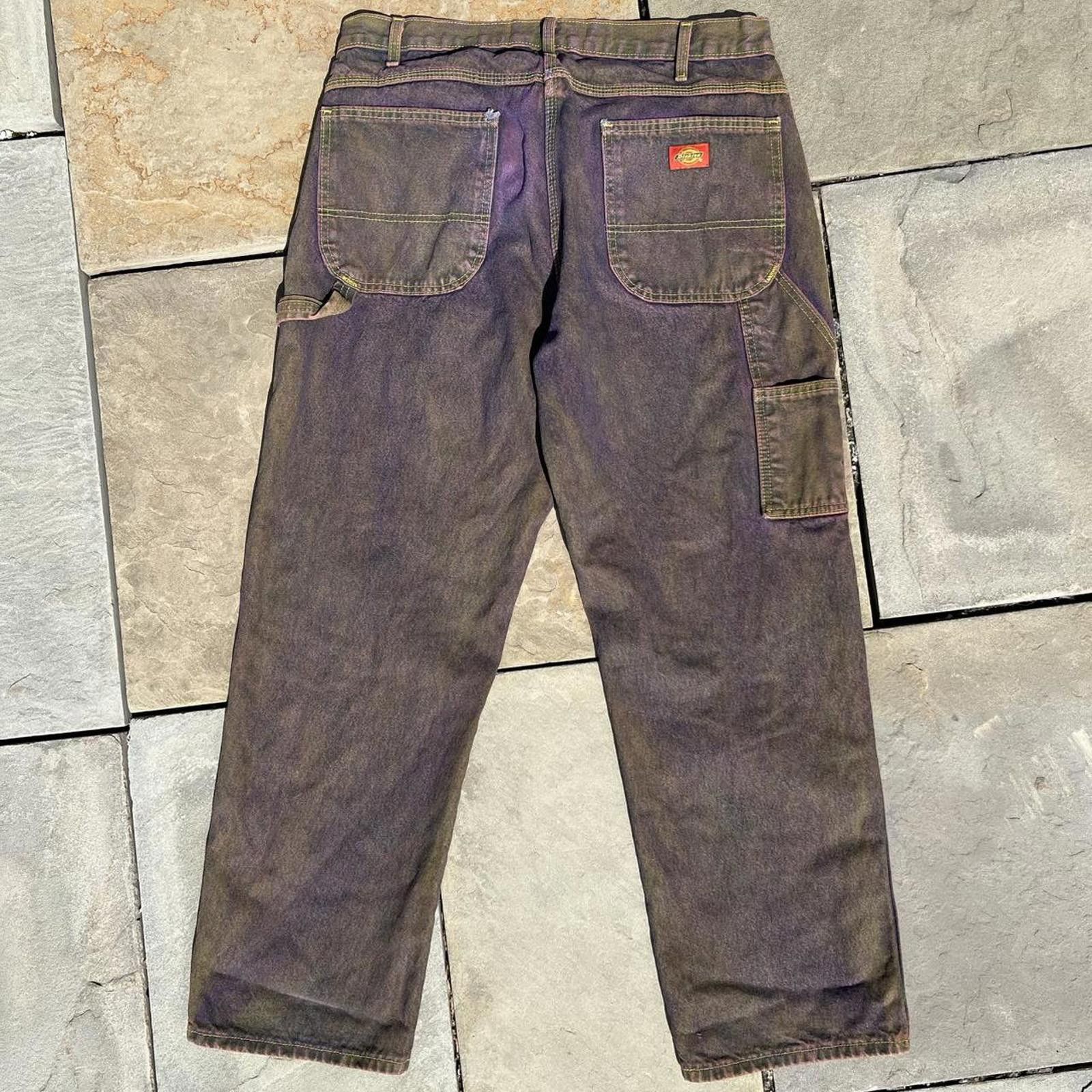 Dickies Reworked Dickies Purple Brown Yellow Denim Carpenter Jeans Size US 36 / EU 52 - 1 Thumbnail