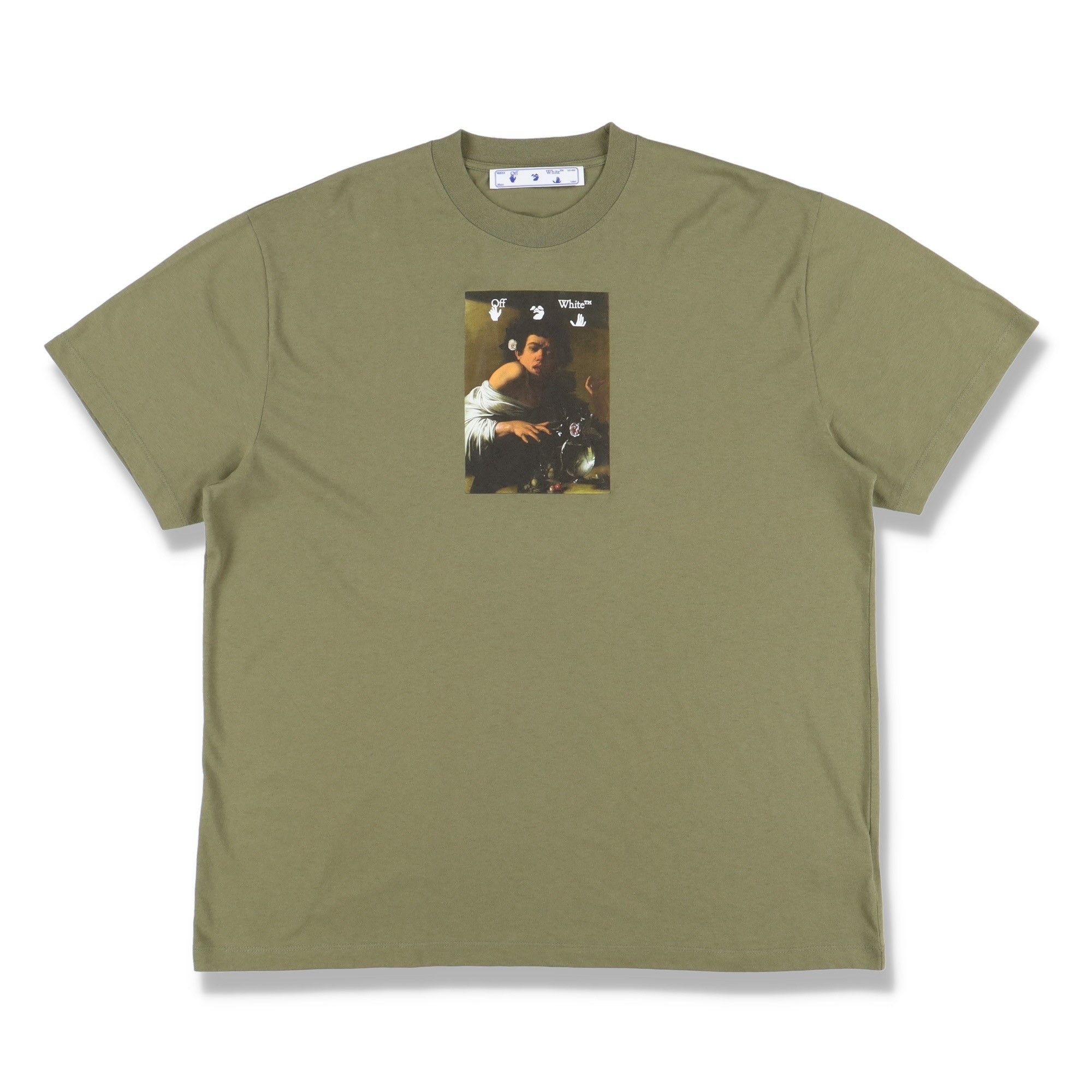 Off-White Green Caravaggio Boy Oversized T-Shirt Size US XXS / EU 40 - 1 Thumbnail