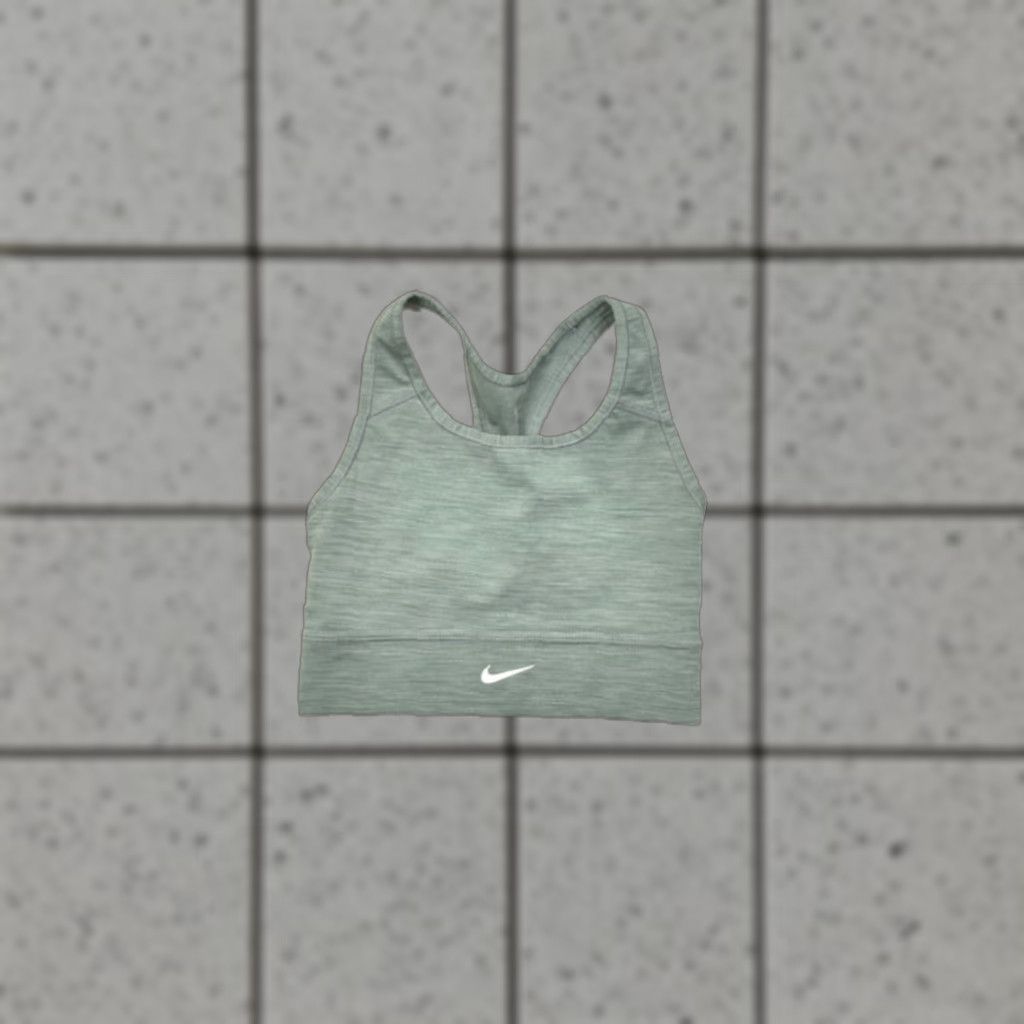 Nike Nike Dri-FIT Women's Small Gray Racerback Sports Bra Activewear Shirt Sleeveless Nike Women Bra Gray Heathered Striped 90s? Size ONE SIZE - 1 Thumbnail