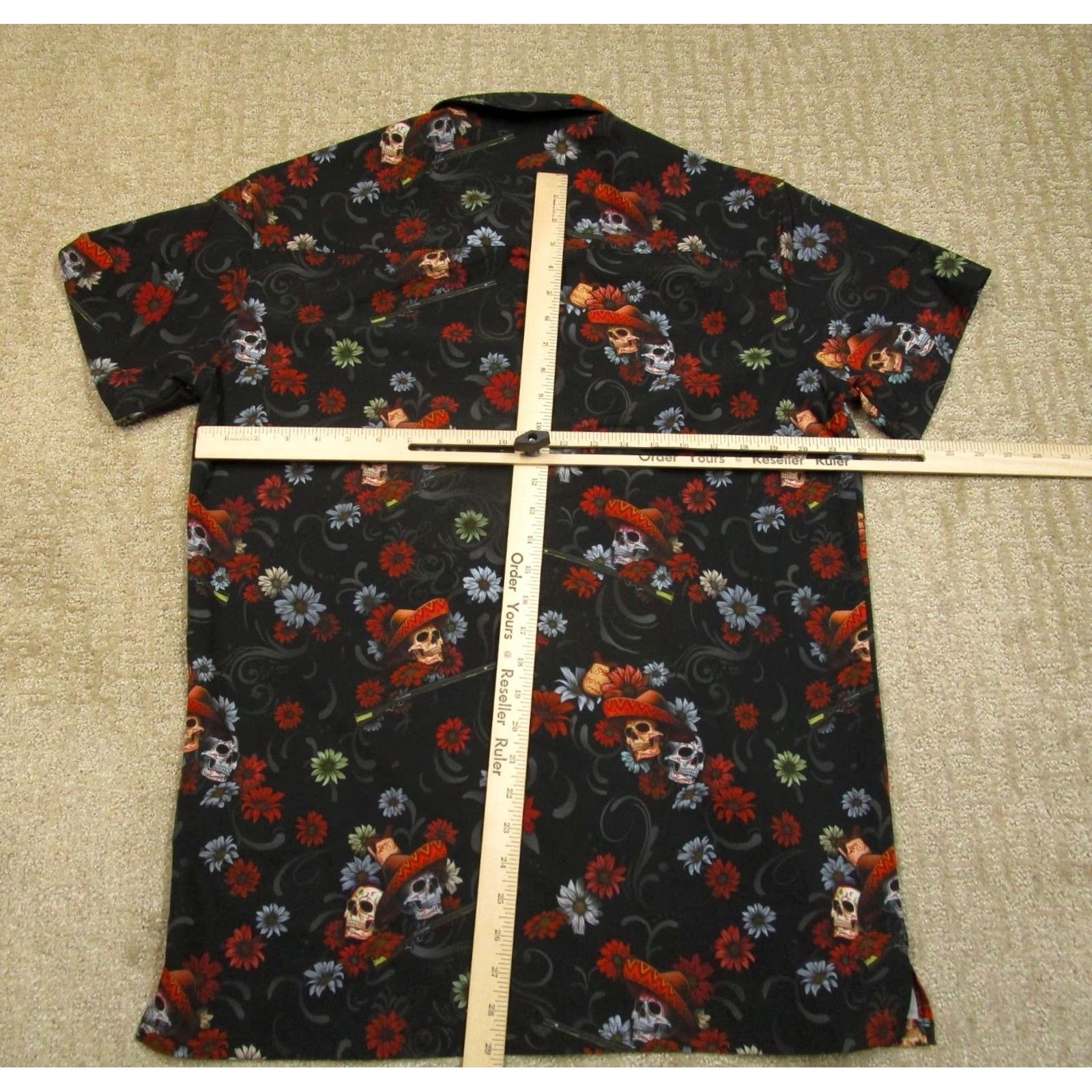 Etro Retro Rifle Shirt Men L Black Floral Skull Five De Mayo AOP Short Sleeve Button-Up Modern Knit QL Size US L / EU 52-54 / 3 - 4 Thumbnail