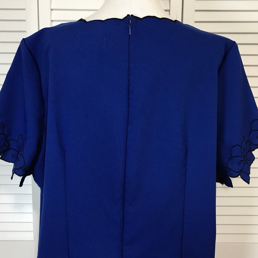 Other Anthony Richards 80’s Blue Midi Shift Dress Women 18W Size XXL / US 16-18 / IT 52-54 - 4 Thumbnail