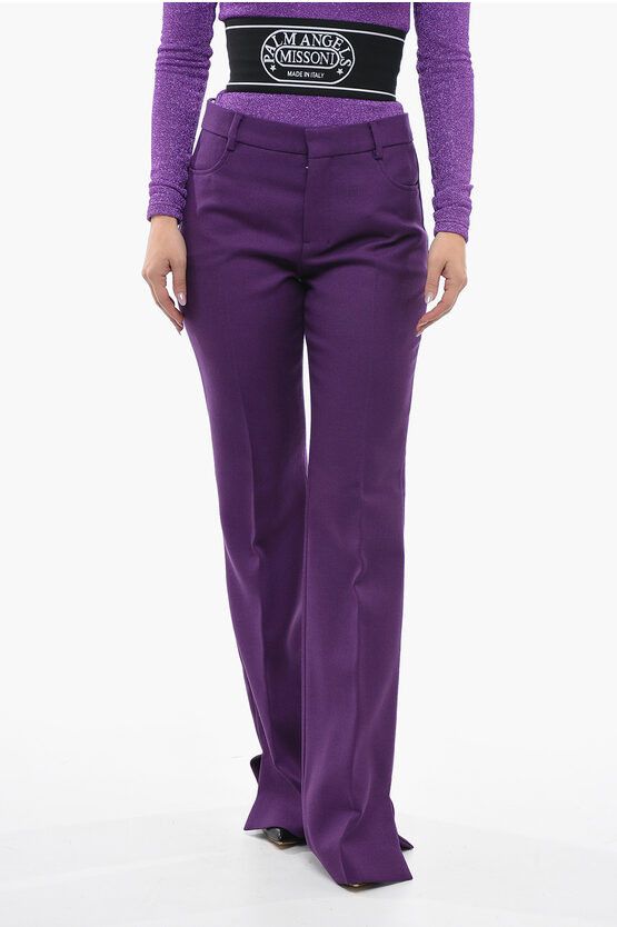 image of Dior Og1Mm0524 Wool Tailored Pants In Purple, Women's (Size 40)