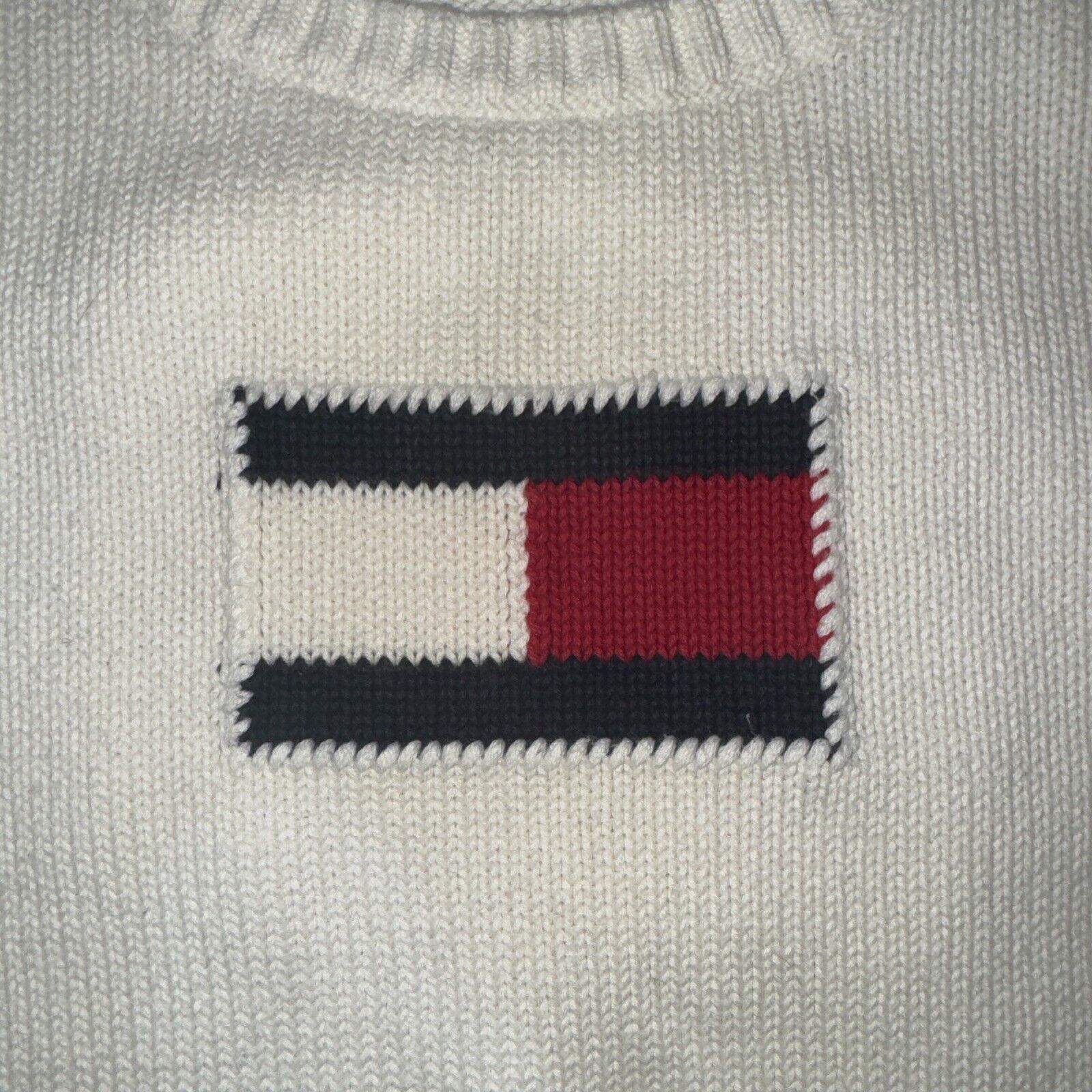 Japanese Brand × Tommy Hilfiger × Vintage Women’s Tommy Holder Knitted Sweater Jumper Cream L 18x24 Size L / US 10 / IT 46 - 2 Thumbnail