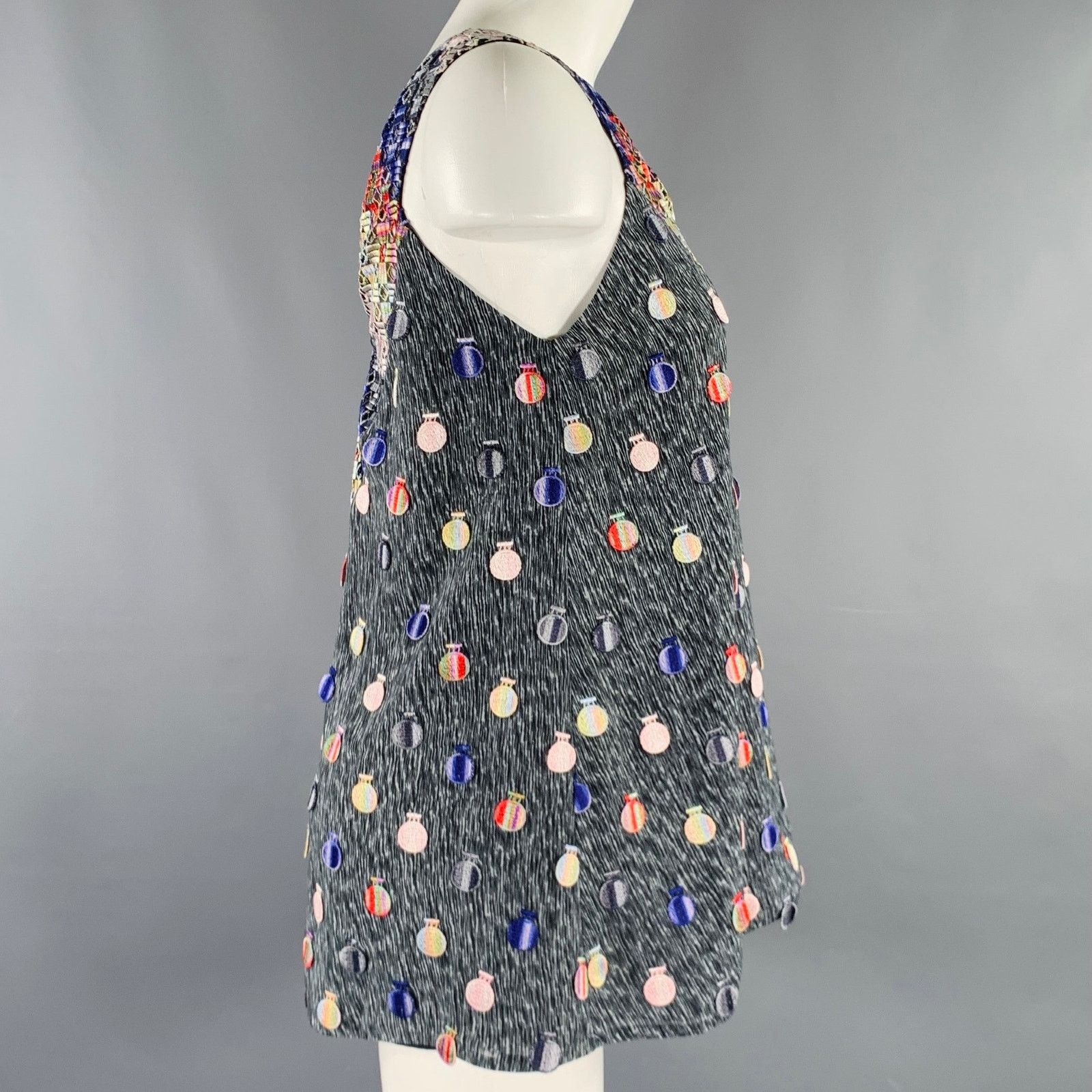 Other 4 Blue Multi Color Polyester Embellishment Casual Top Size S / US 4 / IT 40 - 3 Thumbnail